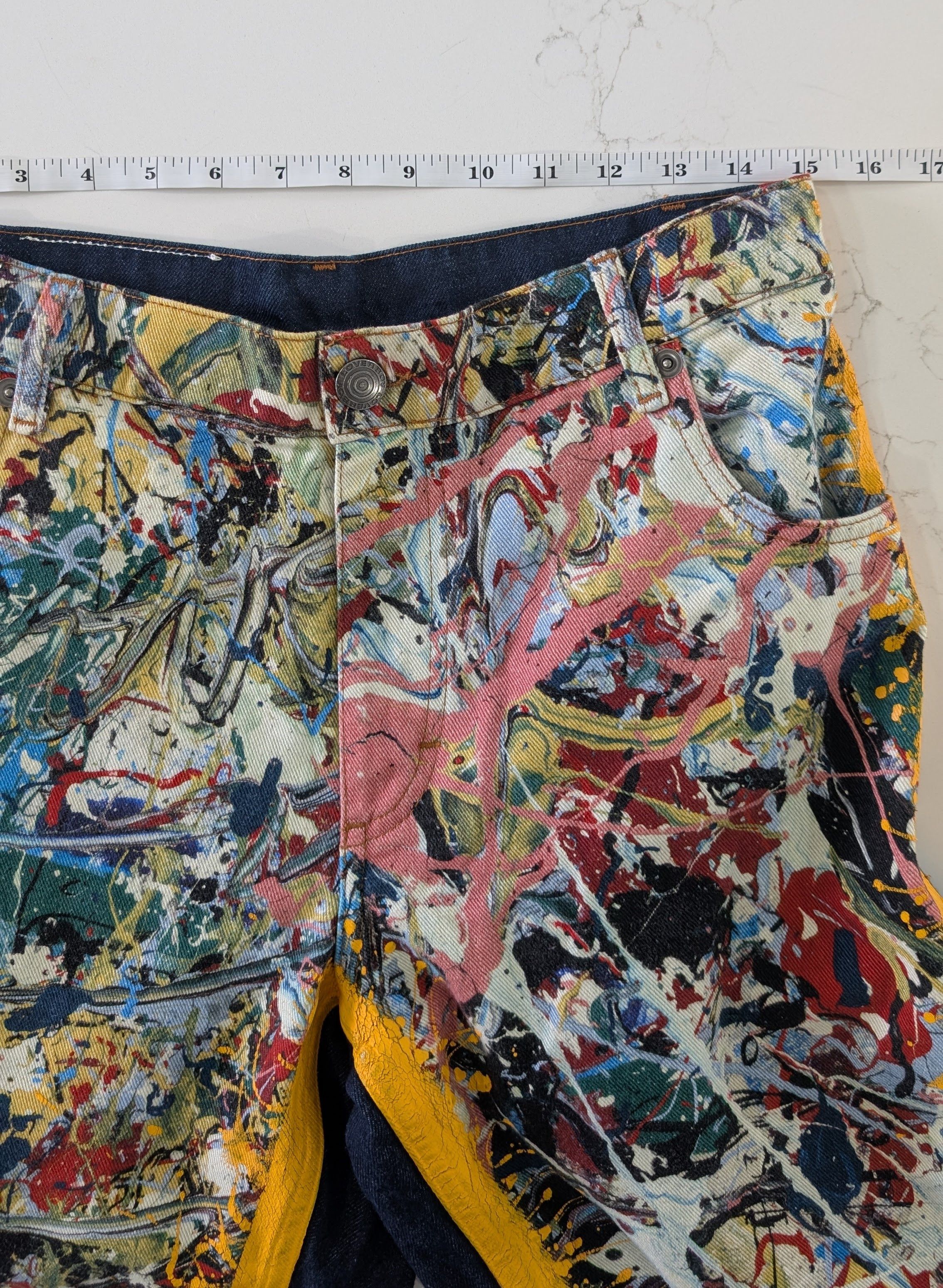 Charles Jeffrey LOVERBOY Charles Jeffrey Loverboy Painted Art Splash Jeans 30 x 32 Size US 30 / EU 46 - 9 Thumbnail