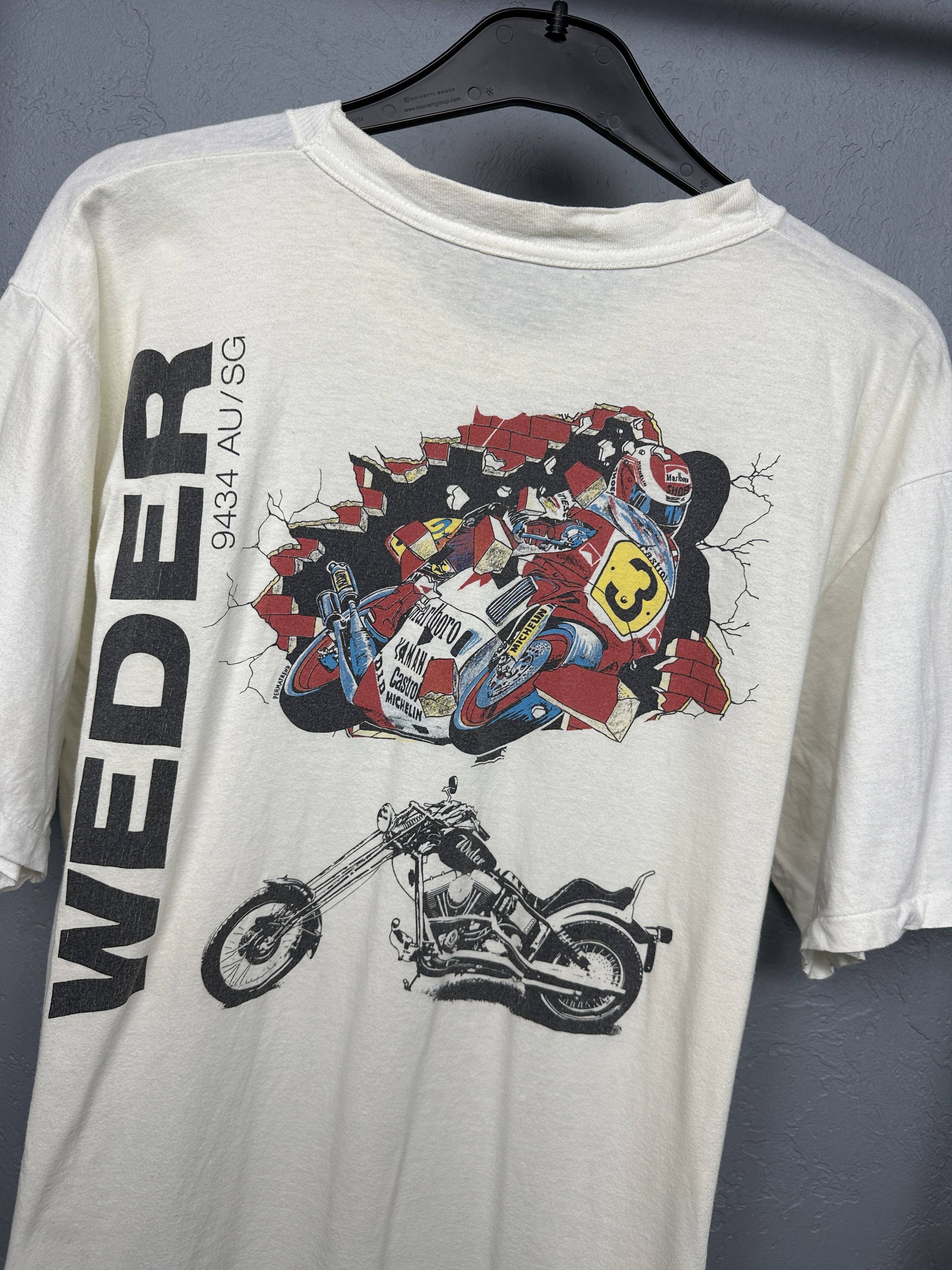 Yamaha Weder Motosport 90s Vintage Racing T-Shirt Yamaha Size US M / EU 48-50 / 2 - 2 Thumbnail