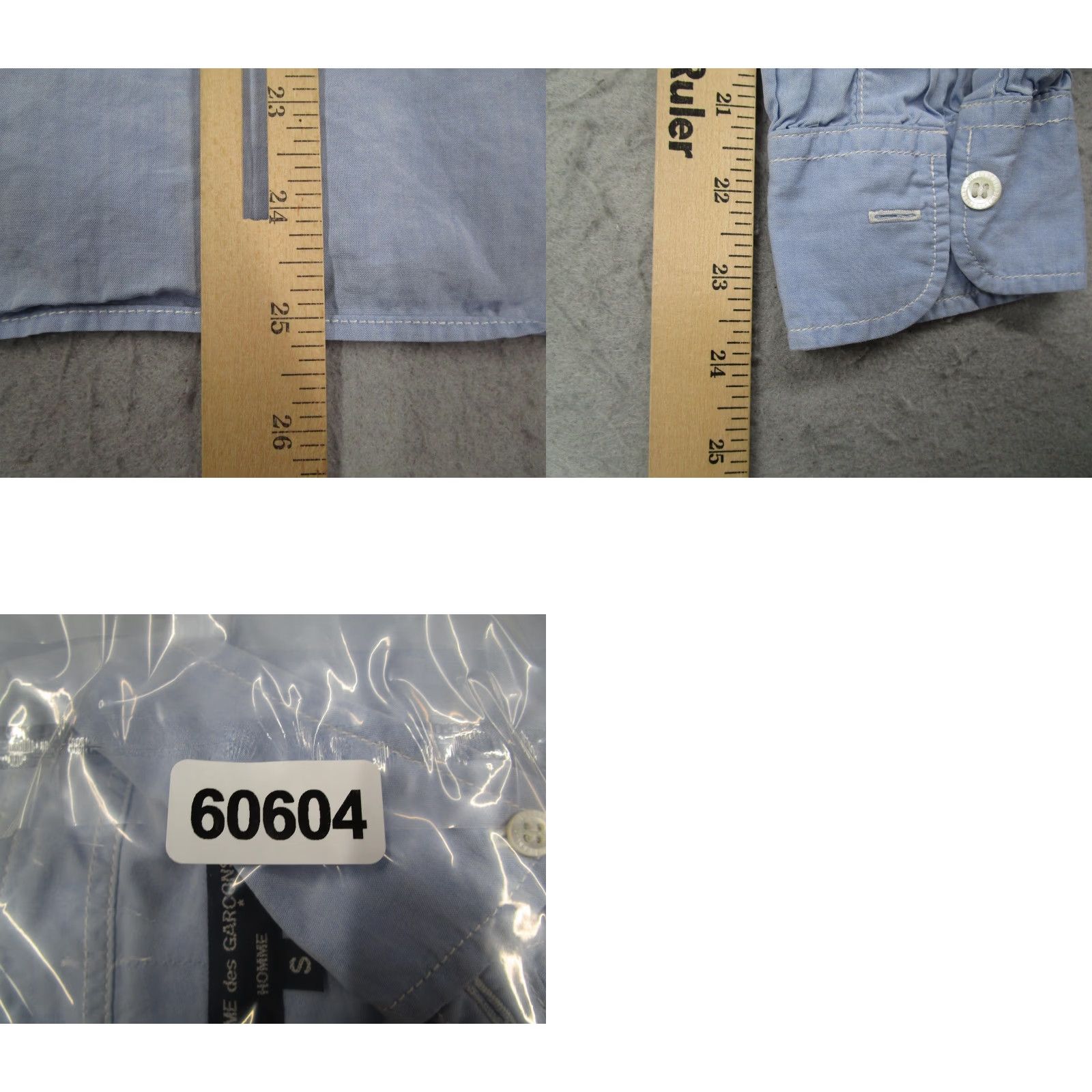 Comme des Garcons Girl Comme Des Garcons Shirt Mens Small Blue Cotton Button Down Long Sleeve Homme Size US S / EU 44-46 / 1 - 8 Thumbnail