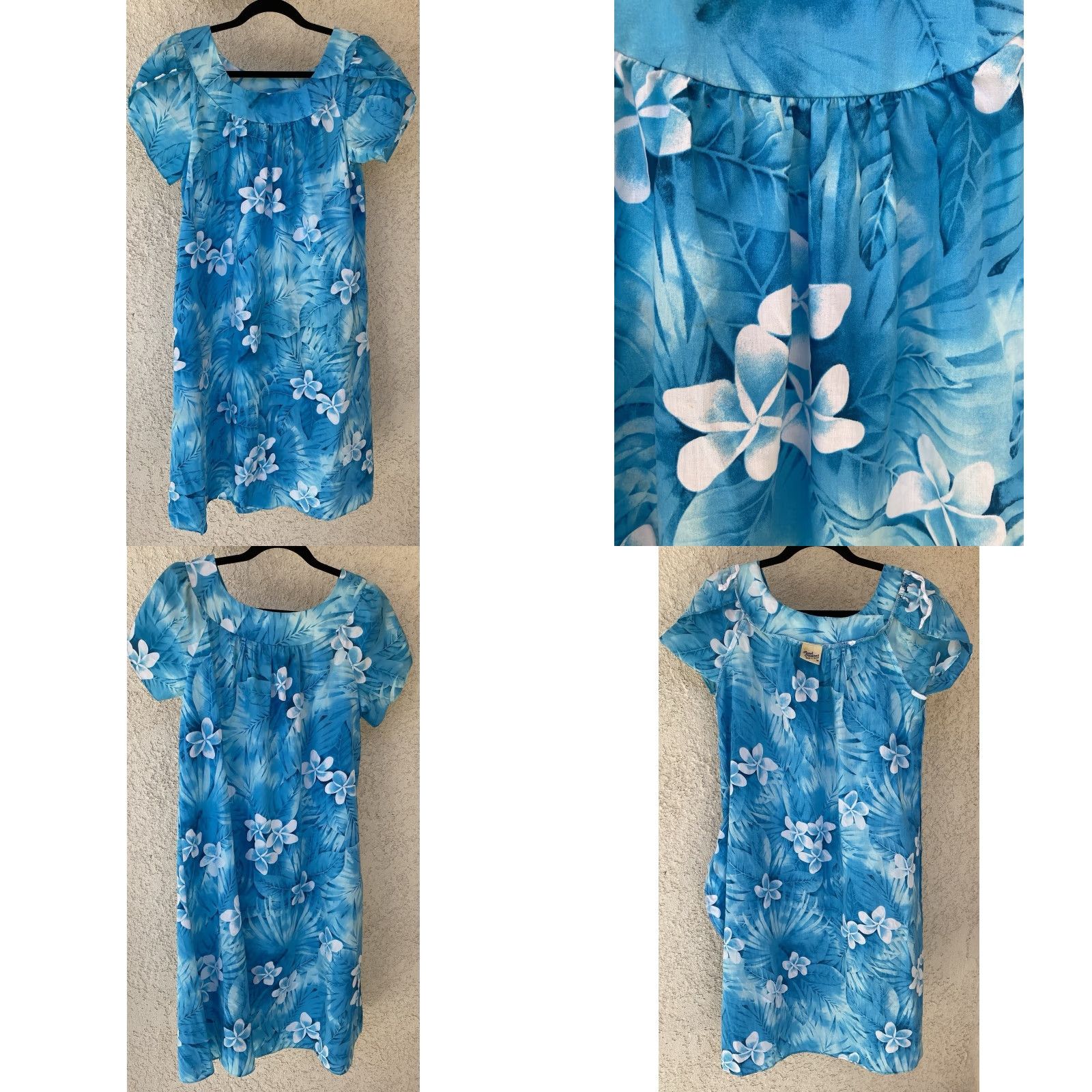 Vintage VINTAGE Royal Creations Made In Hawaii Muumuu Mumu Hawaiian Dress Tiki Aloha Size M Blue Cotton Blend Floral Sun/Beach Hawaiian M Womens Size M / US 6-8 / IT 42-44 - 8 Thumbnail