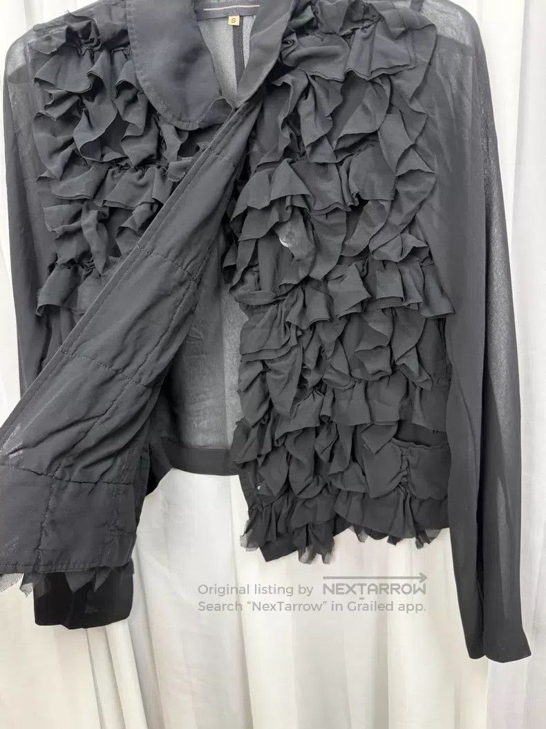 Comme des Garcons Comme des Garcons Lace fringed jacket with sheer mesh pane Size S / US 4 / IT 40 - 6 Thumbnail