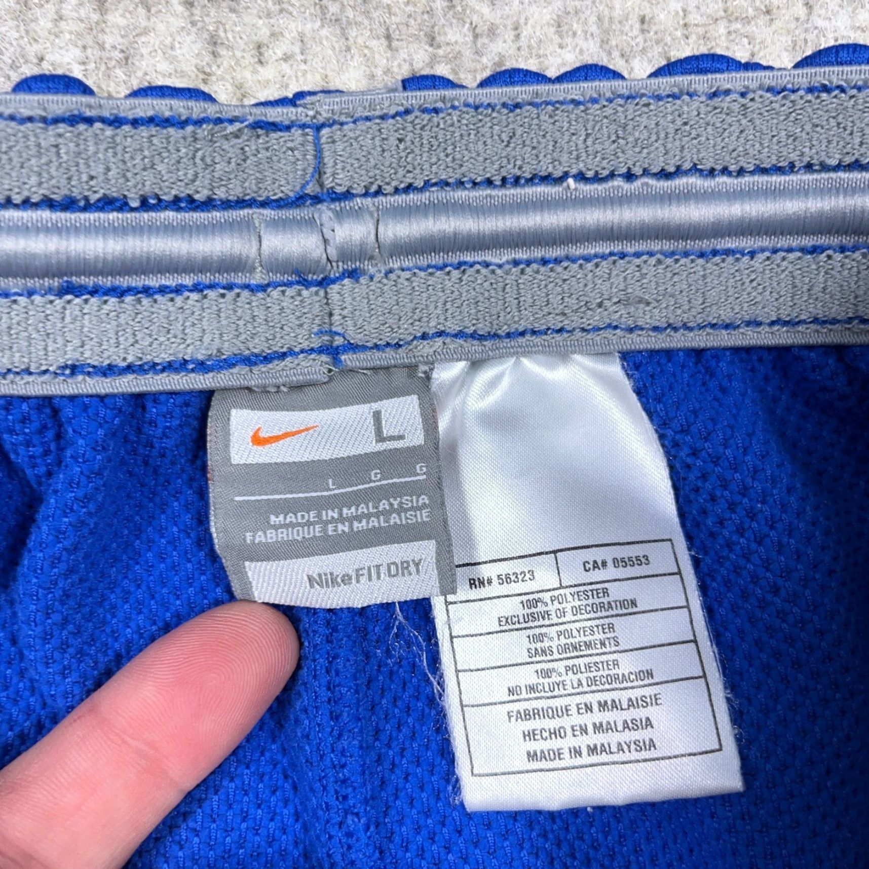 Nike VINTAGE Nike Basketball Shorts Men L Blue Gray Baggy Jock Gym Run 2000s Size US 33 - 4 Thumbnail