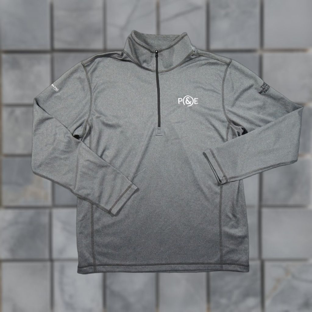 The North Face VINTAGE The North Face Sweater Mens Large Gray 1/4 Zip Tech Fleece Pullover PG&E Logo Embroidered Mens L Gray 1/4 Zip Pullover Size US L / EU 52-54 / 3 - 1 Thumbnail