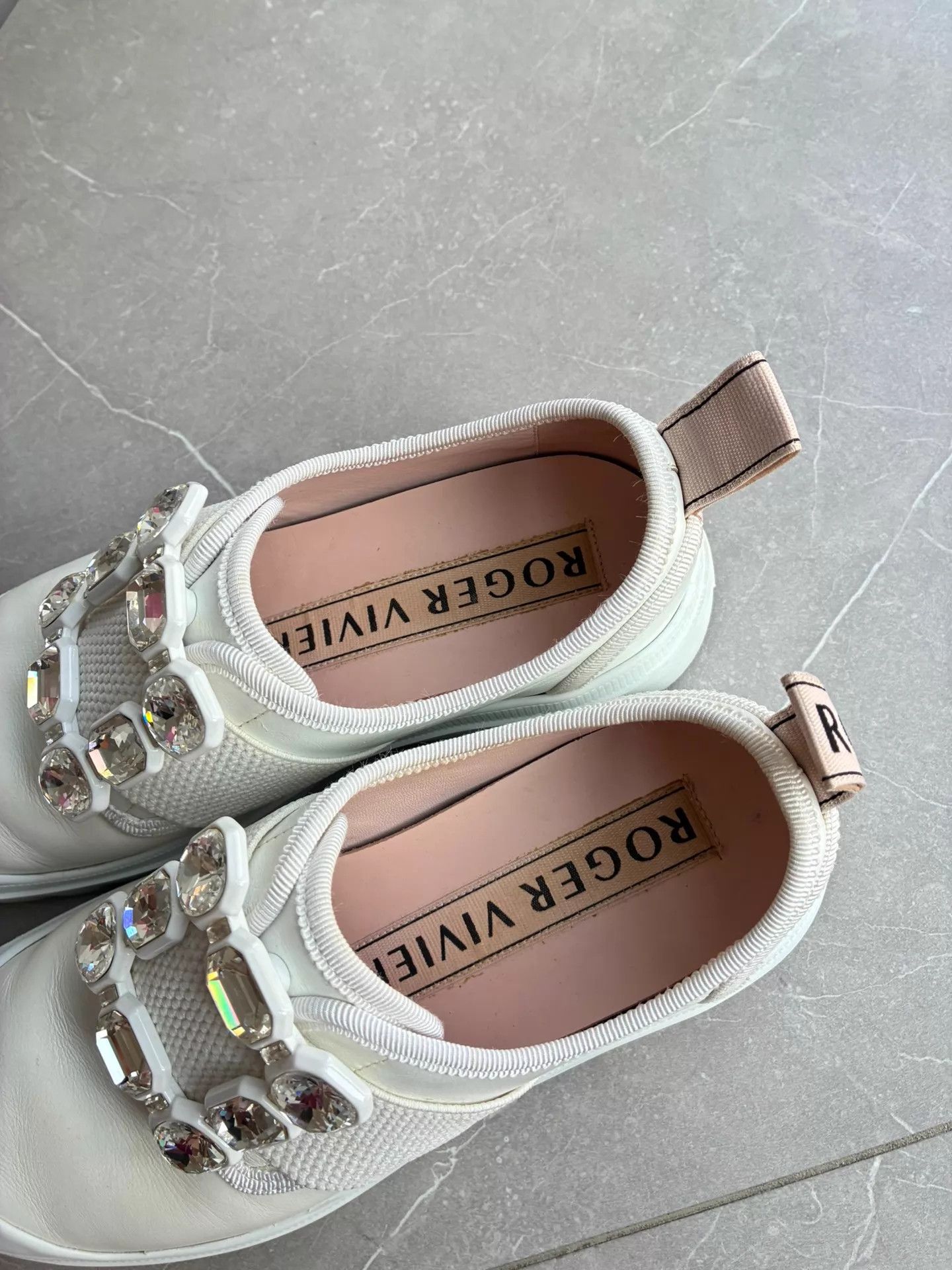 Roger Vivier Roger Vivier White Leather Crystal Platform Sneaker Size 36 Size US 5.5 / IT 35.5 - 5 Thumbnail