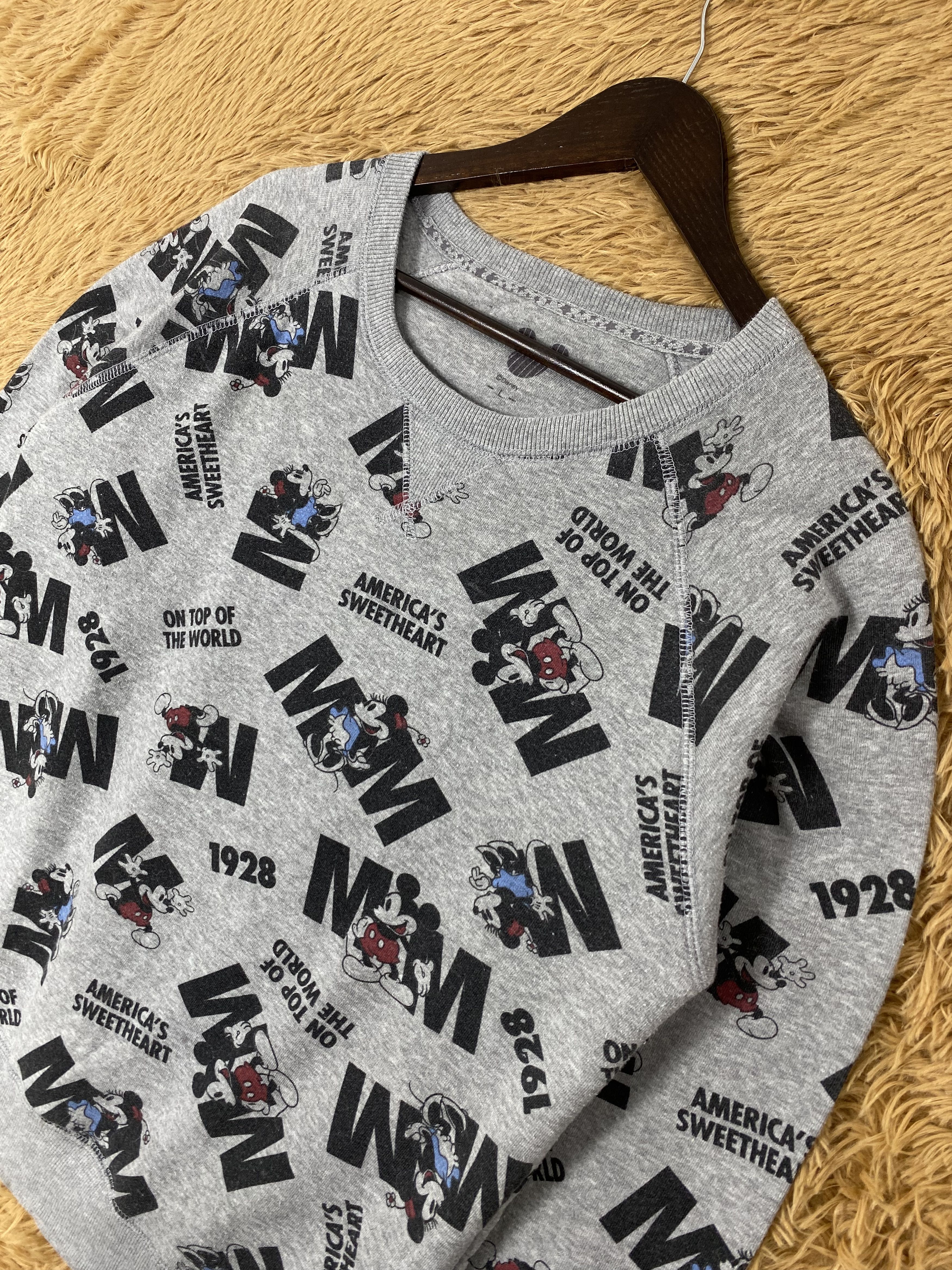 Cartoon Network Vintage Disney X Mickey Mouse Full Print Sweatshirts Size US L / EU 52-54 / 3 - 2 Thumbnail