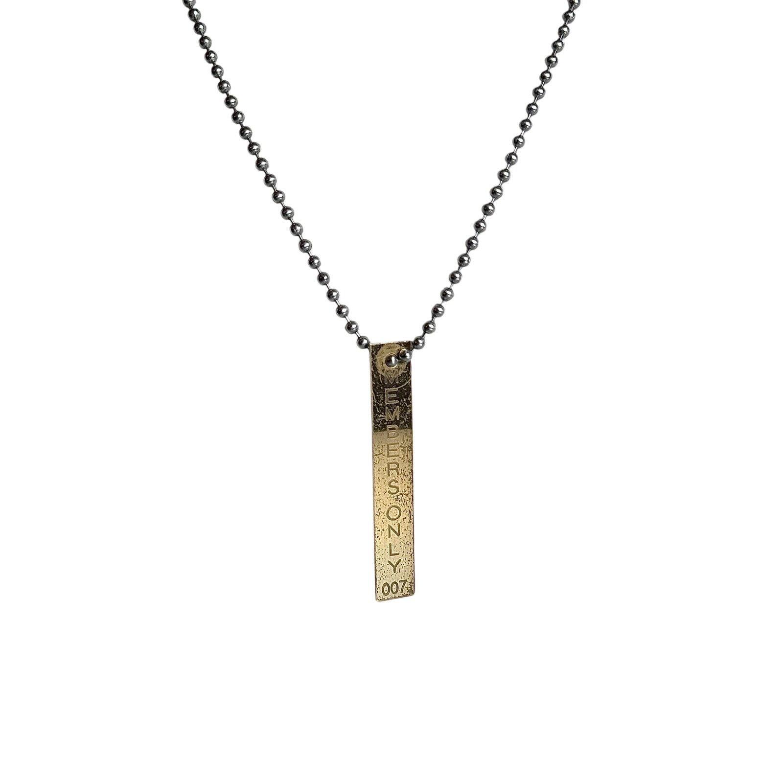 Members Only Members Only Bar Tag Double-Strand Ball Chain Necklace Size ONE SIZE - 2 Thumbnail