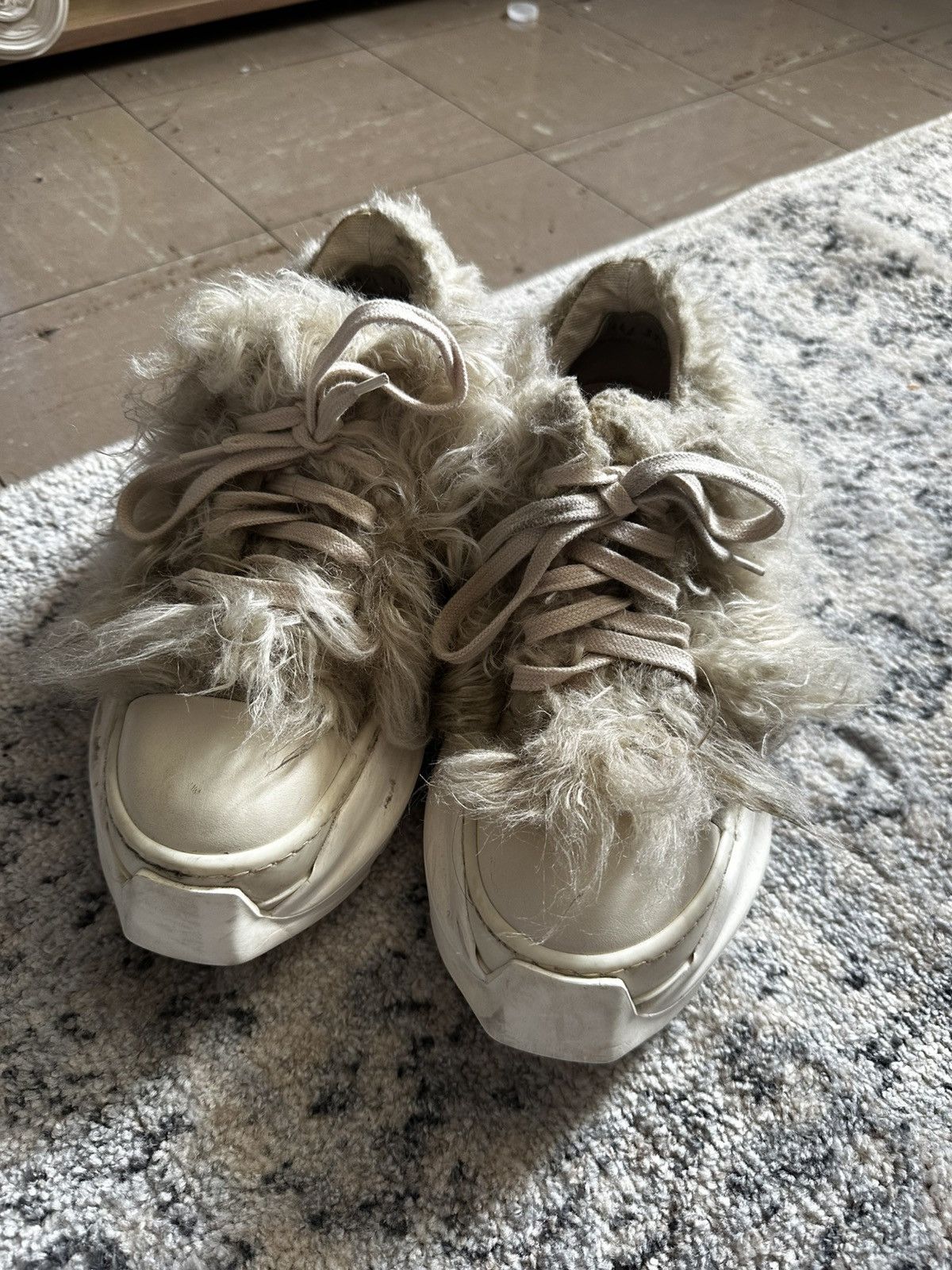 Rick Owens Drkshdw yeti fur rick owens drkshdw low top sneakers Size US 7.5 / IT 37.5 - 1 Thumbnail