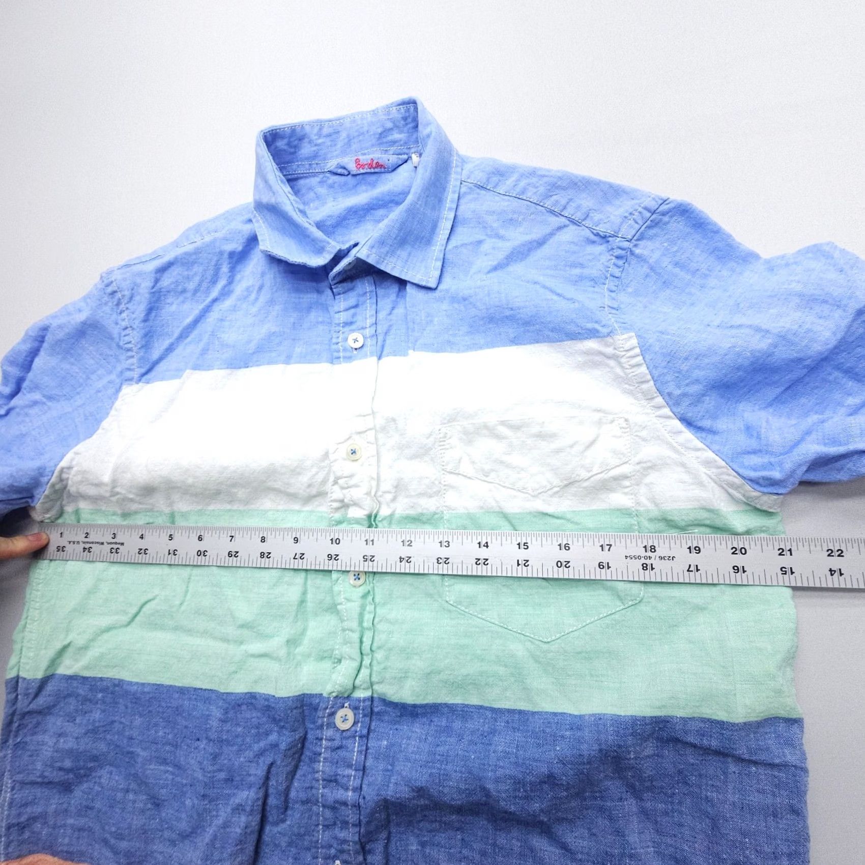 Boden Boden Shirt Mens L Striped Linen Button-Up (F it s Small) Casual Preppy Coastal Outdoor 100% Linen Long Sleeve Multicolor Button-Up Mens Size US L / EU 52-54 / 3 - 6 Thumbnail