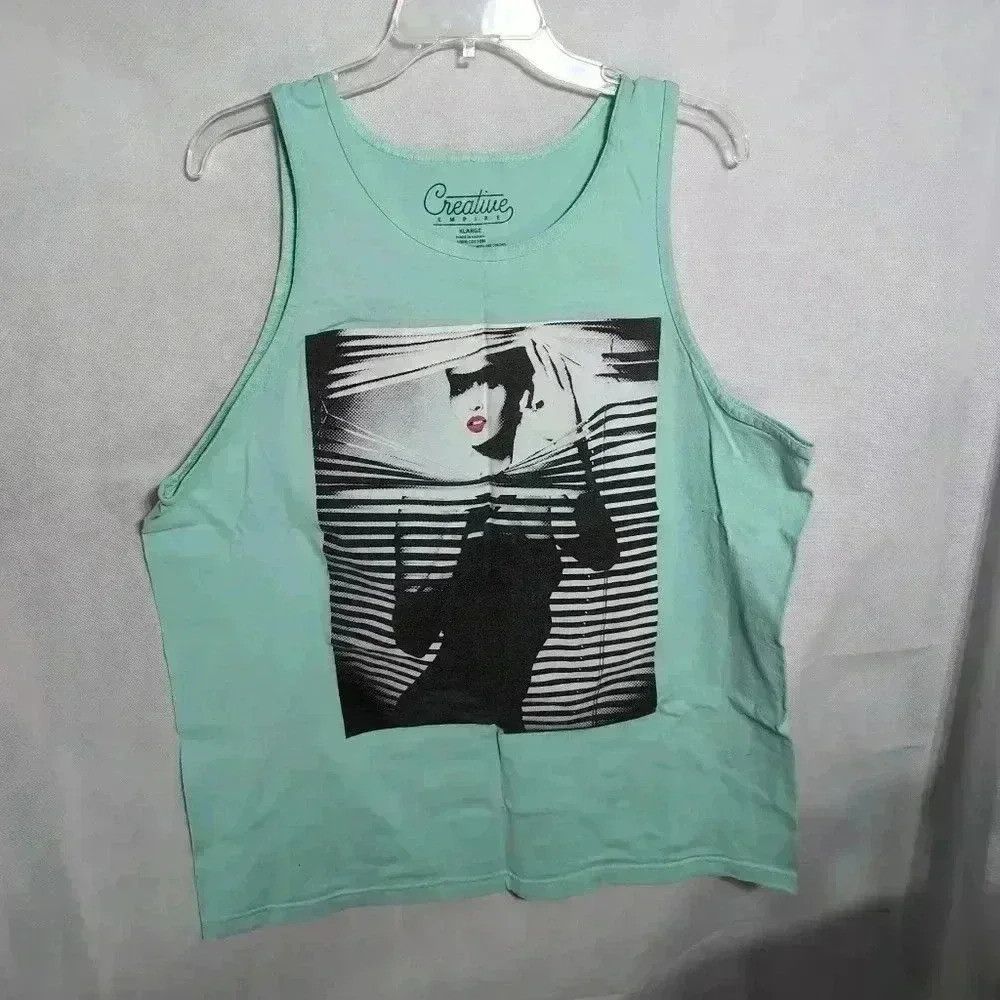 Vintage Girl Through Blinds Blue Tank top by Creative Empire sz XL Size US XL / EU 56 / 4 - 2 Thumbnail