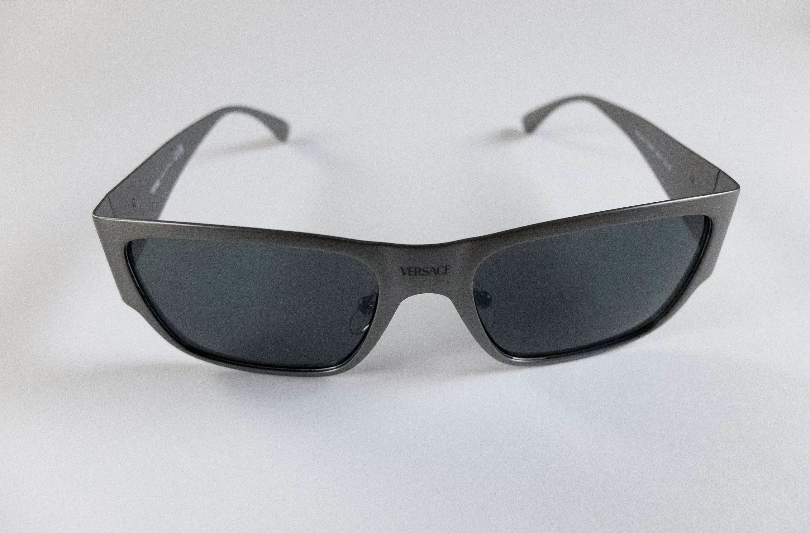 Versace VERSACE La Medusa metallic metal rectangle sunglasses Size ONE SIZE - 4 Thumbnail