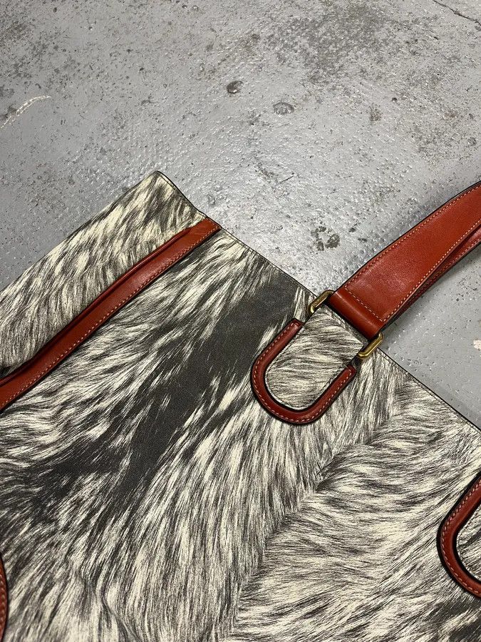 Dolce & Gabbana Dolce & Gabbana Fur Print Grey Leather Handle Bag Size ONE SIZE - 3 Thumbnail