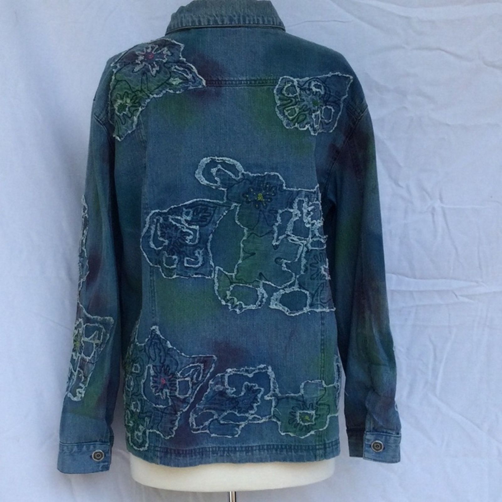 Chicos Chico's Design Vintage Artsy Beaded Jean Jacket 3/XL/16 Size XL / US 12-14 / IT 48-50 - 7 Thumbnail
