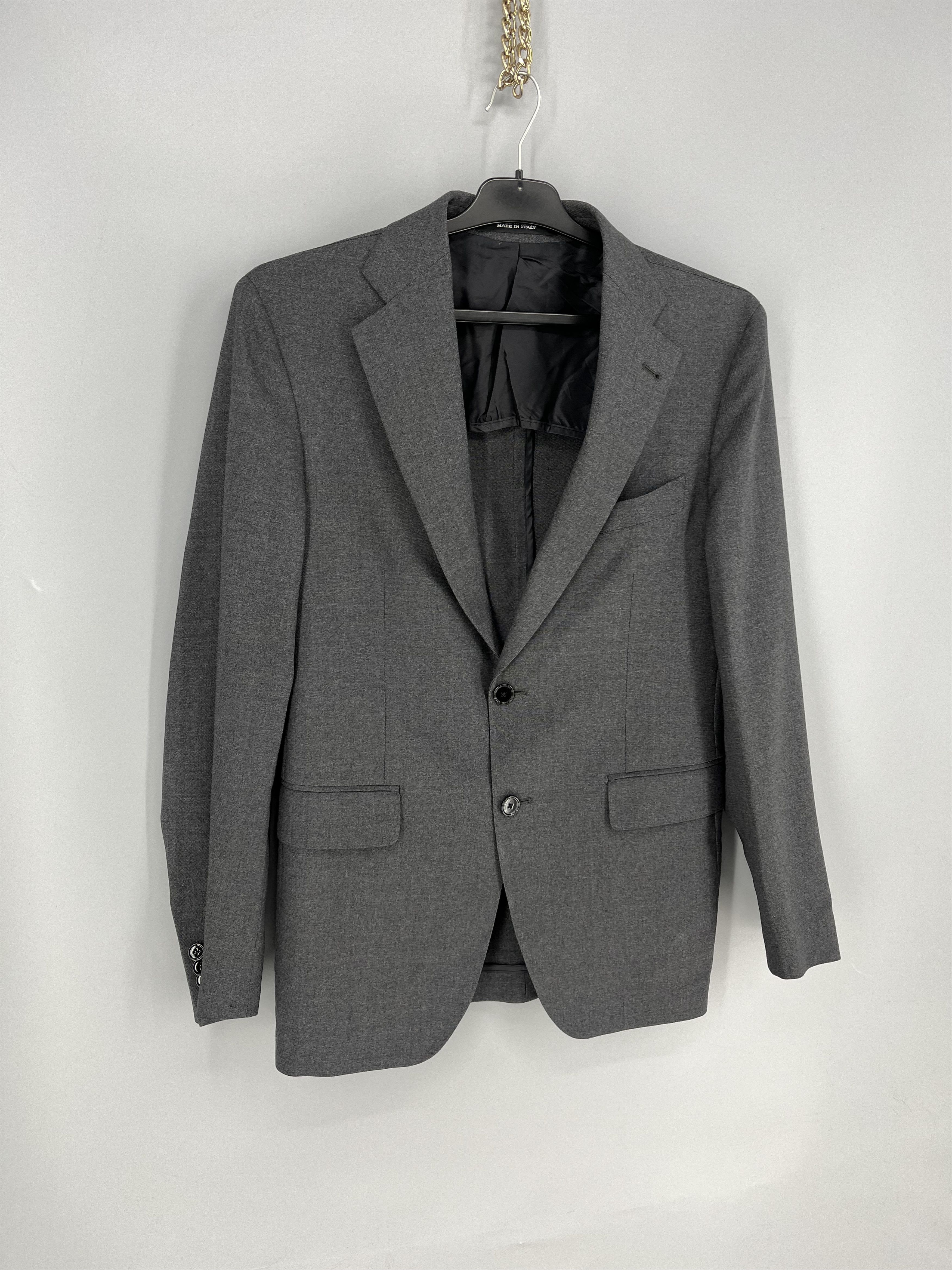 Tagliatore Tagliatore Virgin Wool Grey Checkered Blazer Made In Italy Size 46R - 2 Thumbnail