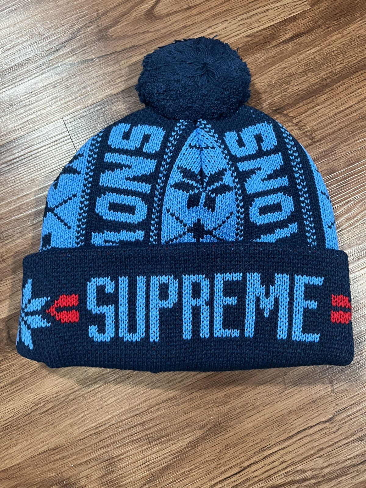 image of Hypebeast x Supreme Snow Beanie in Blue, Men's