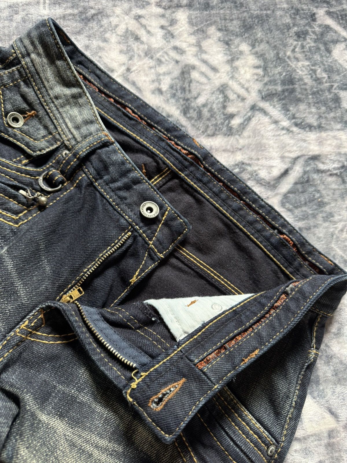 GOSTAR DE FUGA Nicole Club Muddy Wash Bold Contrast Stitched Flared Jeans Size US 30 / EU 46 - 20 Thumbnail