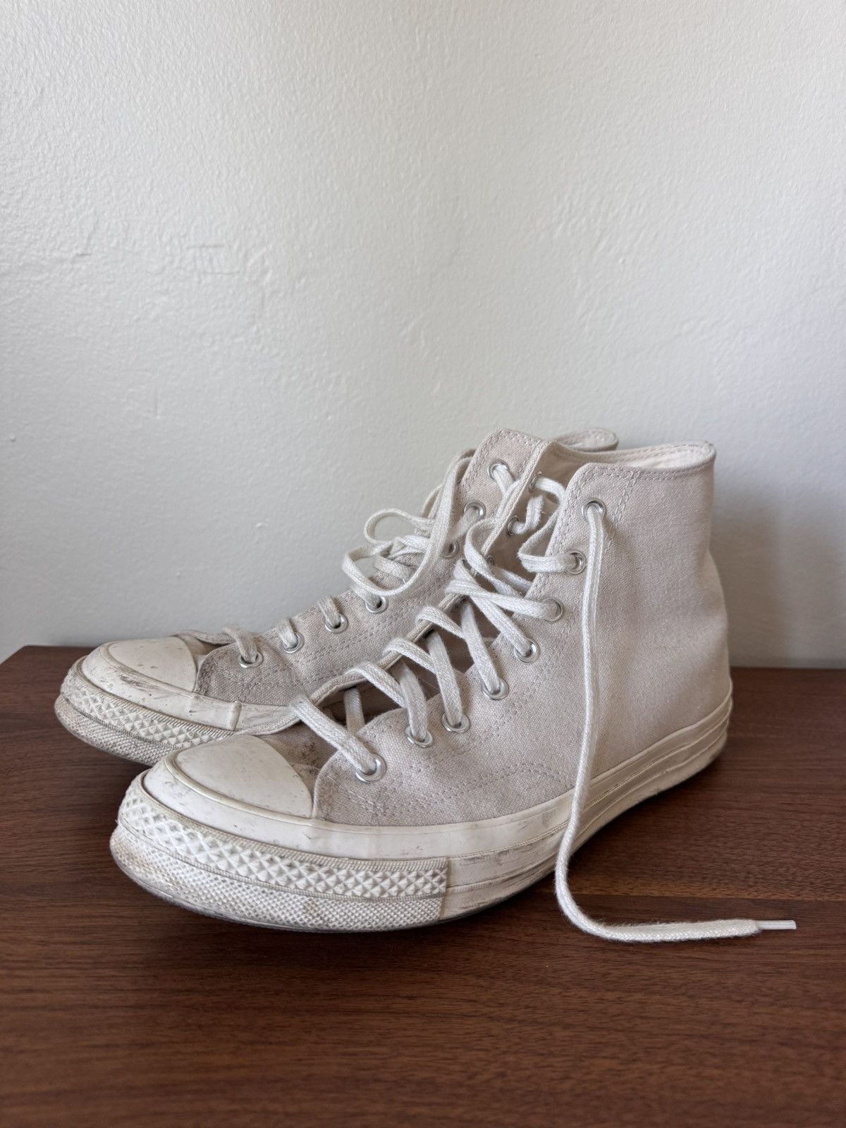 Natural white converse high tops best sale