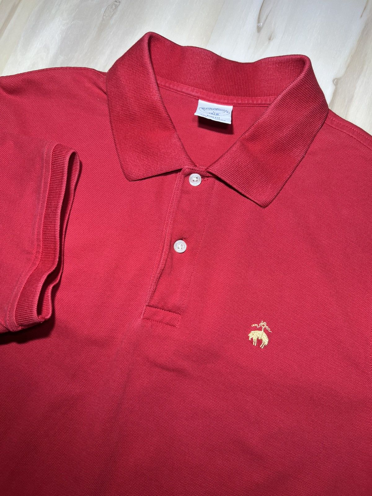 Brooks Brothers Brooks Brothers Polo Shirt Large Red Slim Fit S/S Gold Logo Size US L / EU 52-54 / 3 - 1 Thumbnail