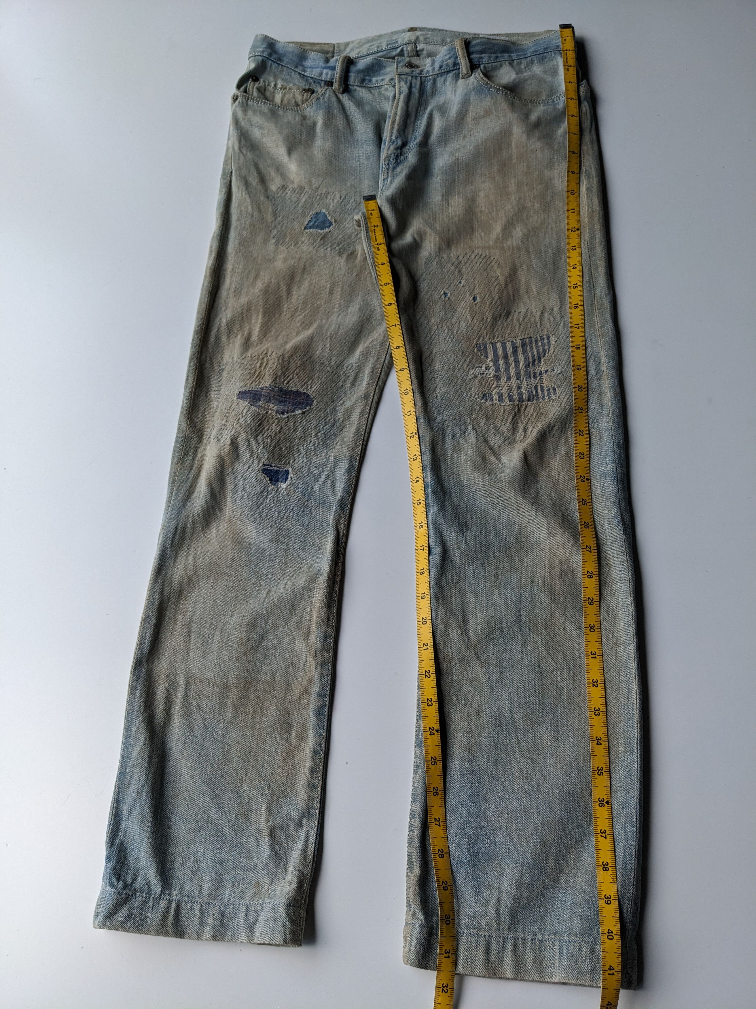 Japanese Brand Dope & Drakkar mudwash sashiko selvedge jeans Size US 33 - 11 Thumbnail