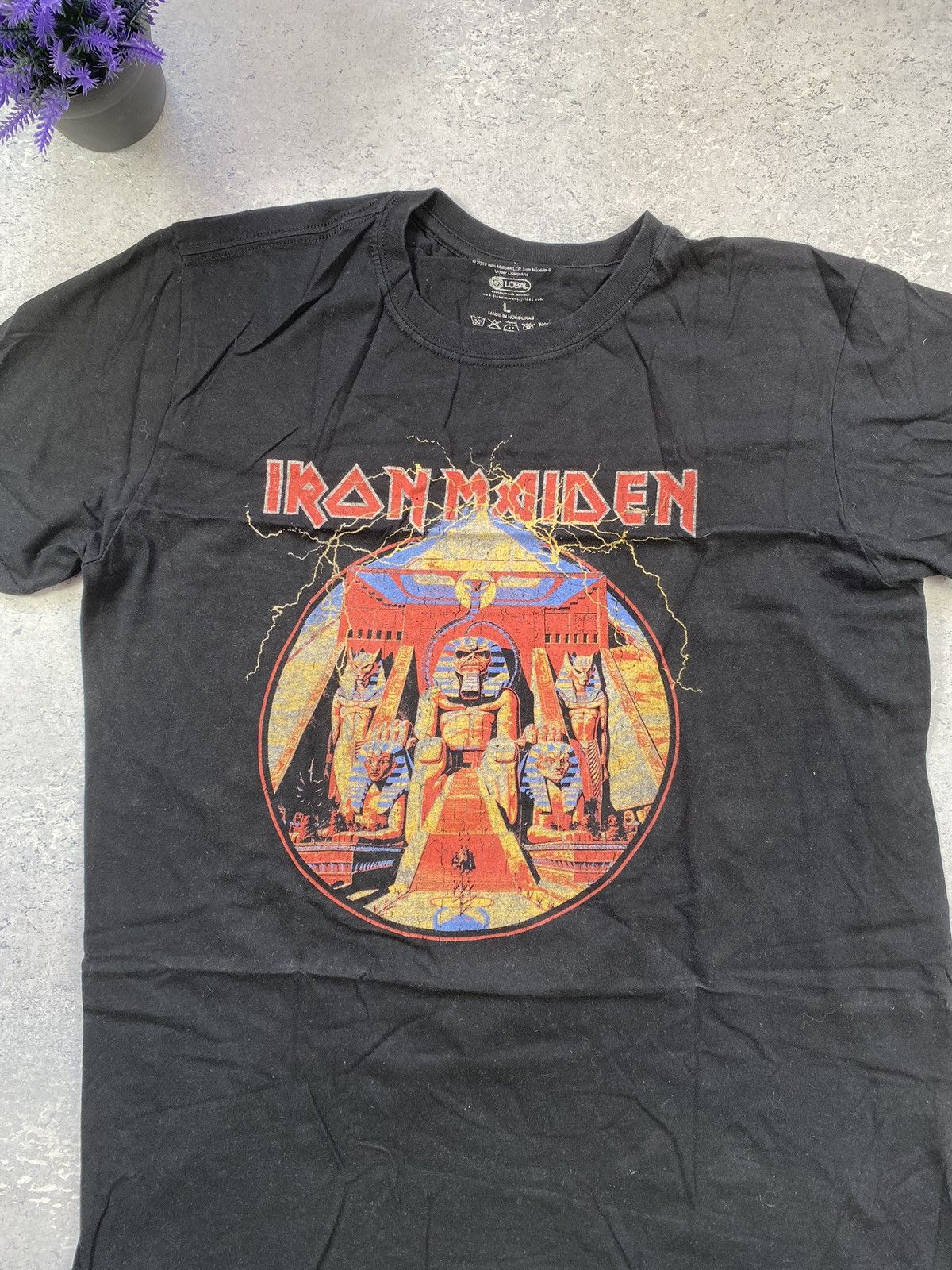 Band Tees Iron Maiden Men’s Black T-shirt With Big Centre Logo Size US L / EU 52-54 / 3 - 3 Thumbnail