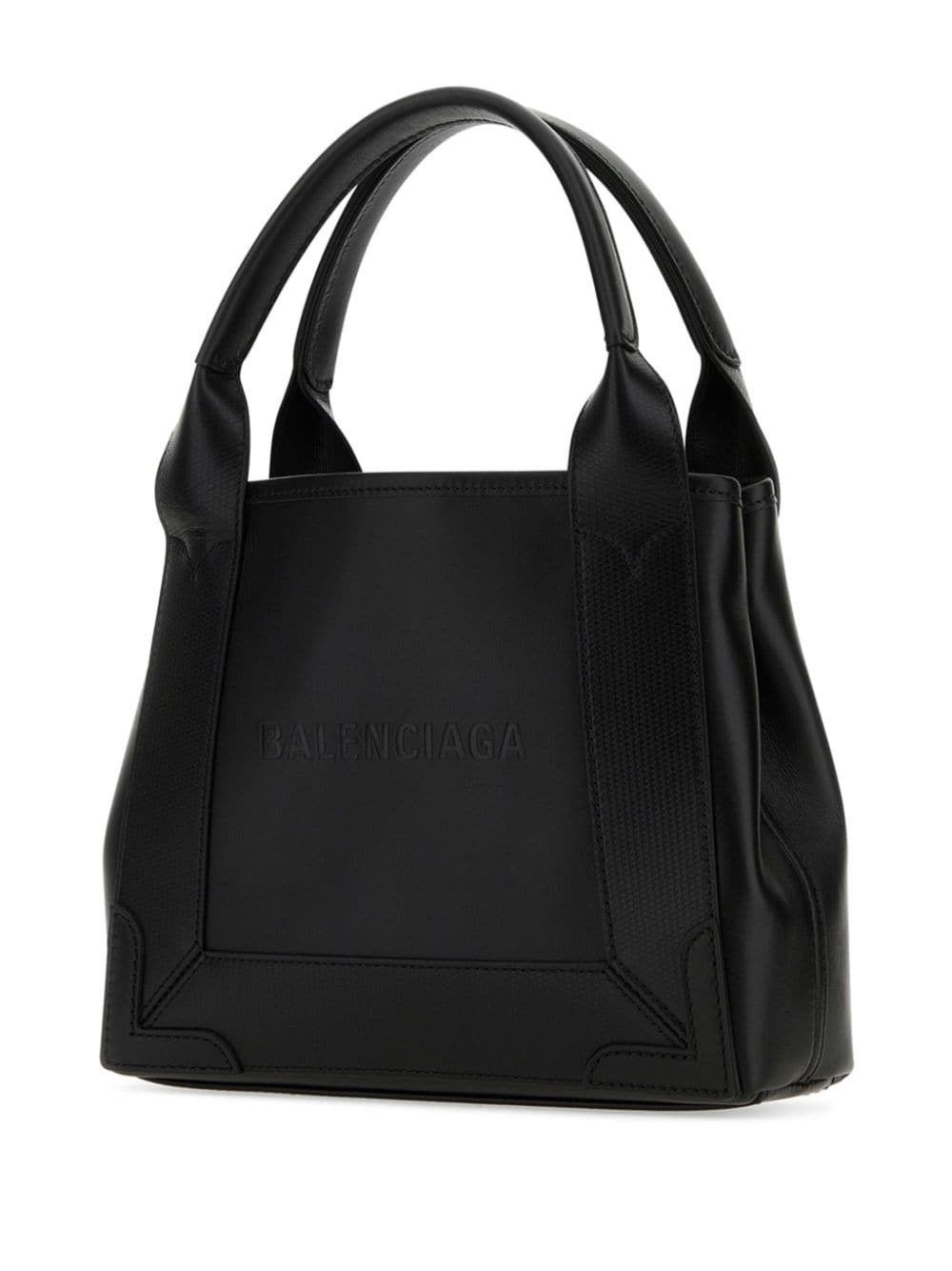 Balenciaga o1mt1gz0125 Size: OS / Debossed-Logo Leather Tote Bag Black Size ONE SIZE - 4 Thumbnail