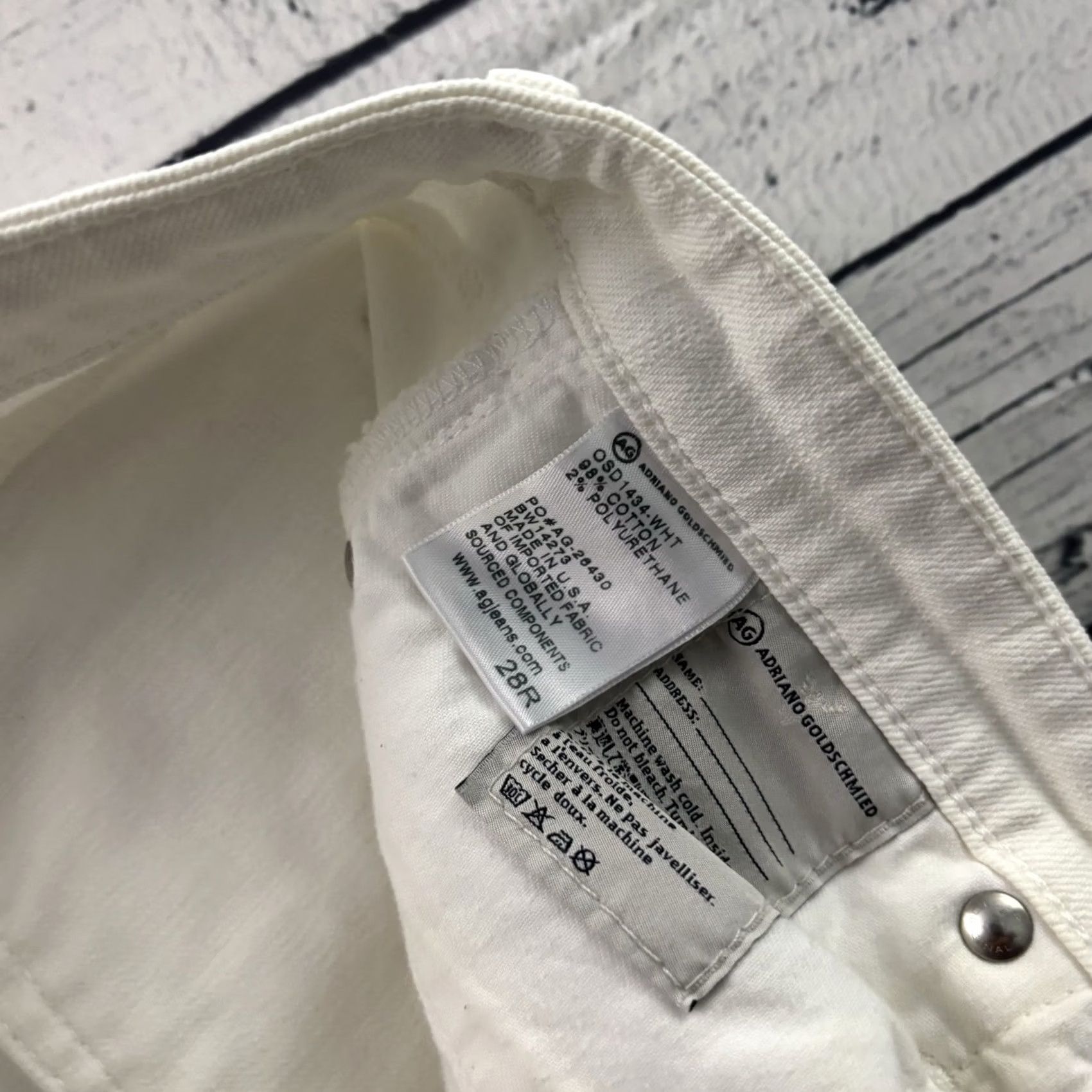 Denime AG Adriano Goldschmied Prima Mid-Rise Cigarette Denim Jeans Women's 28R White Size 28" / US 6 / IT 42 - 6 Thumbnail