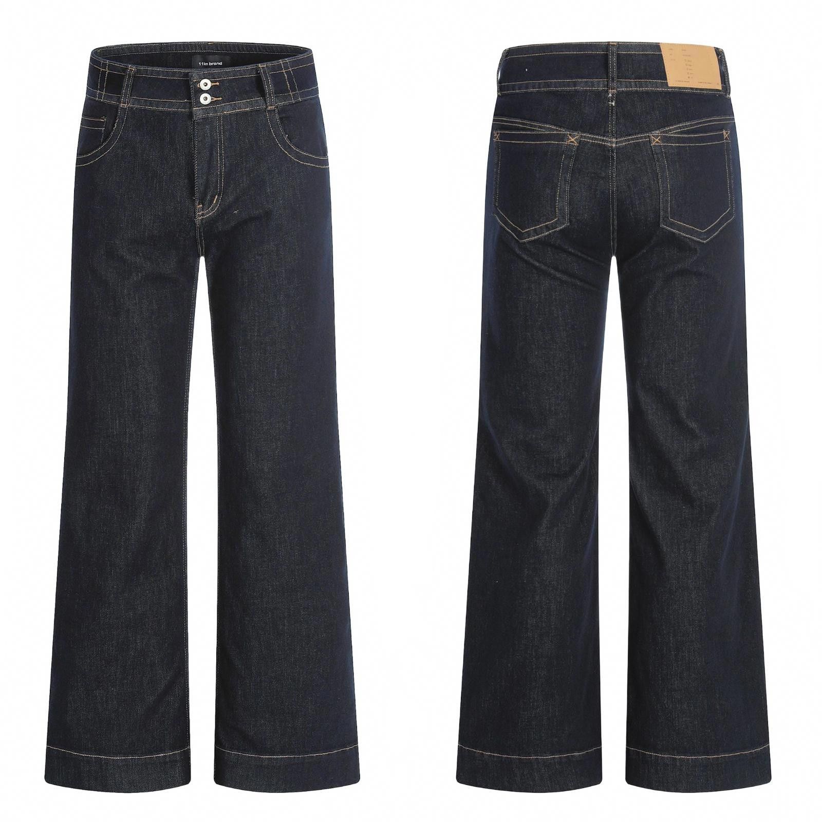 Jean Raw Indigo Slim Wide-Leg Straight Denim Jeans Size US 32 / EU 48 - 6 Thumbnail
