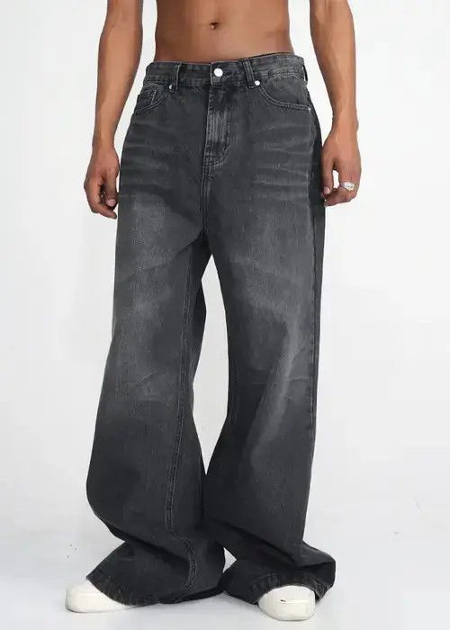 Designer custom distressed faded baggy flared pants Size US 34 / EU 50 - 3 Thumbnail
