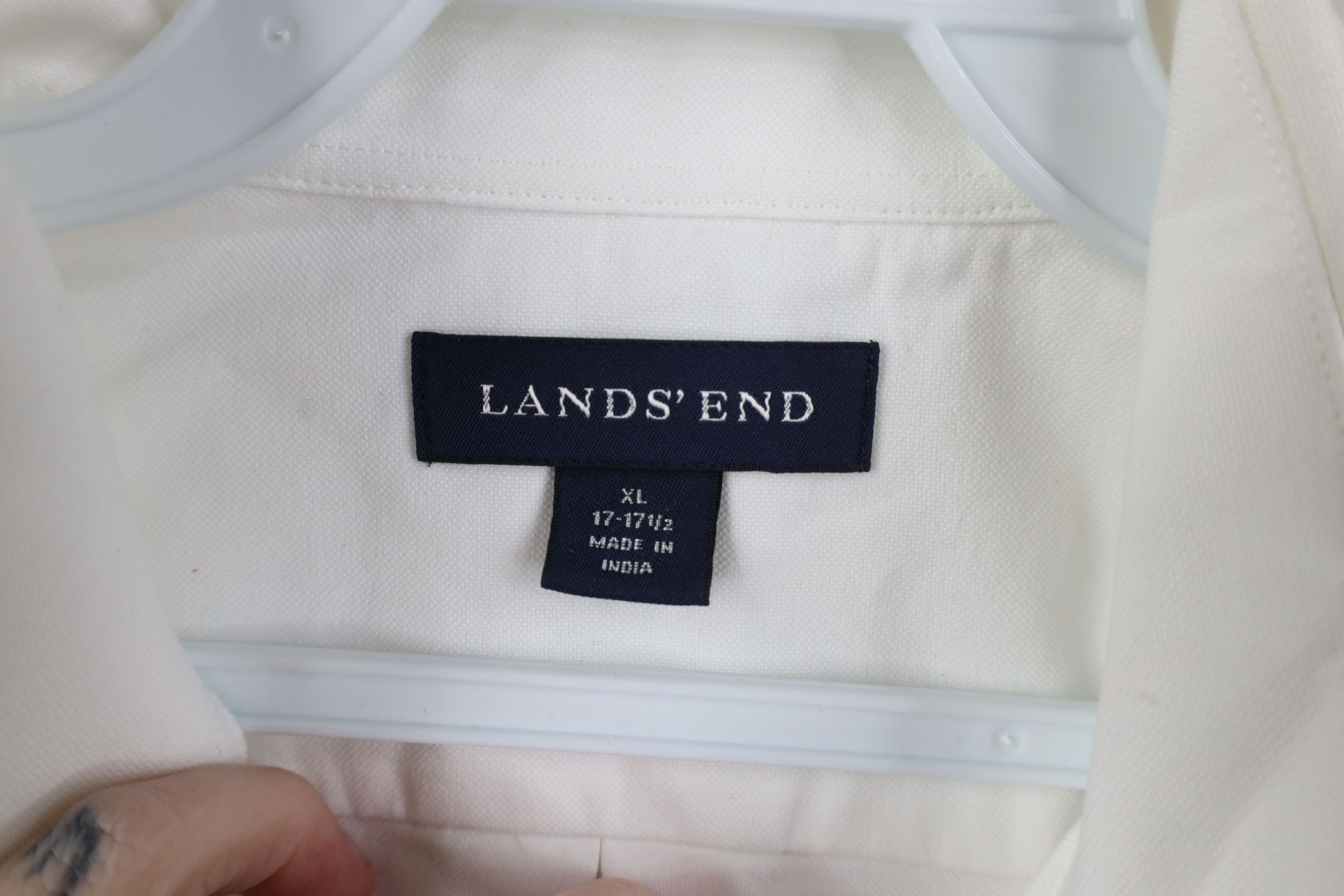 Lands' End Vintage 90s Y2K Lands End Collared Button Down Shirt White Size US L / EU 52-54 / 3 - 7 Thumbnail