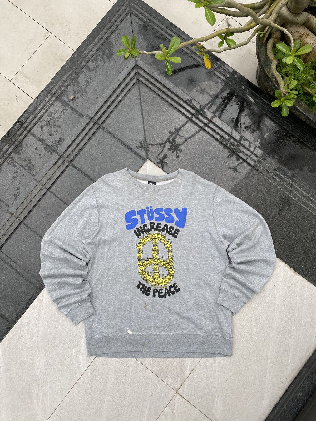 Stussy × Vintage 90S STUSSY RARE SWEATSHIRT BIG LOGO RETRO PEACE Y2K Size US M / EU 48-50 / 2 - 1 Thumbnail