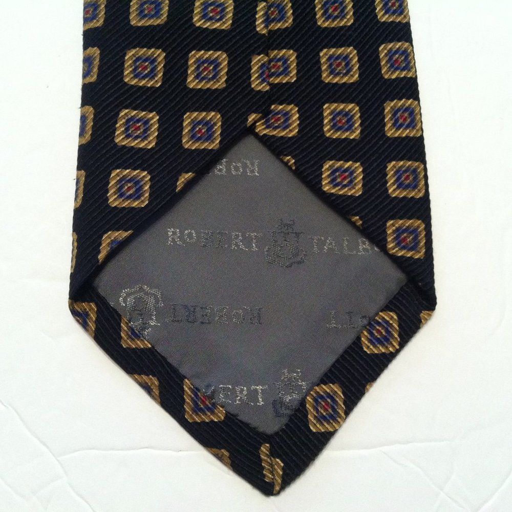 Robert Talbott ROBERT TALBOTT MEN'S NEW BLACK 100%SILK TIE WIDTH: 3 5/8" Size ONE SIZE - 5 Thumbnail
