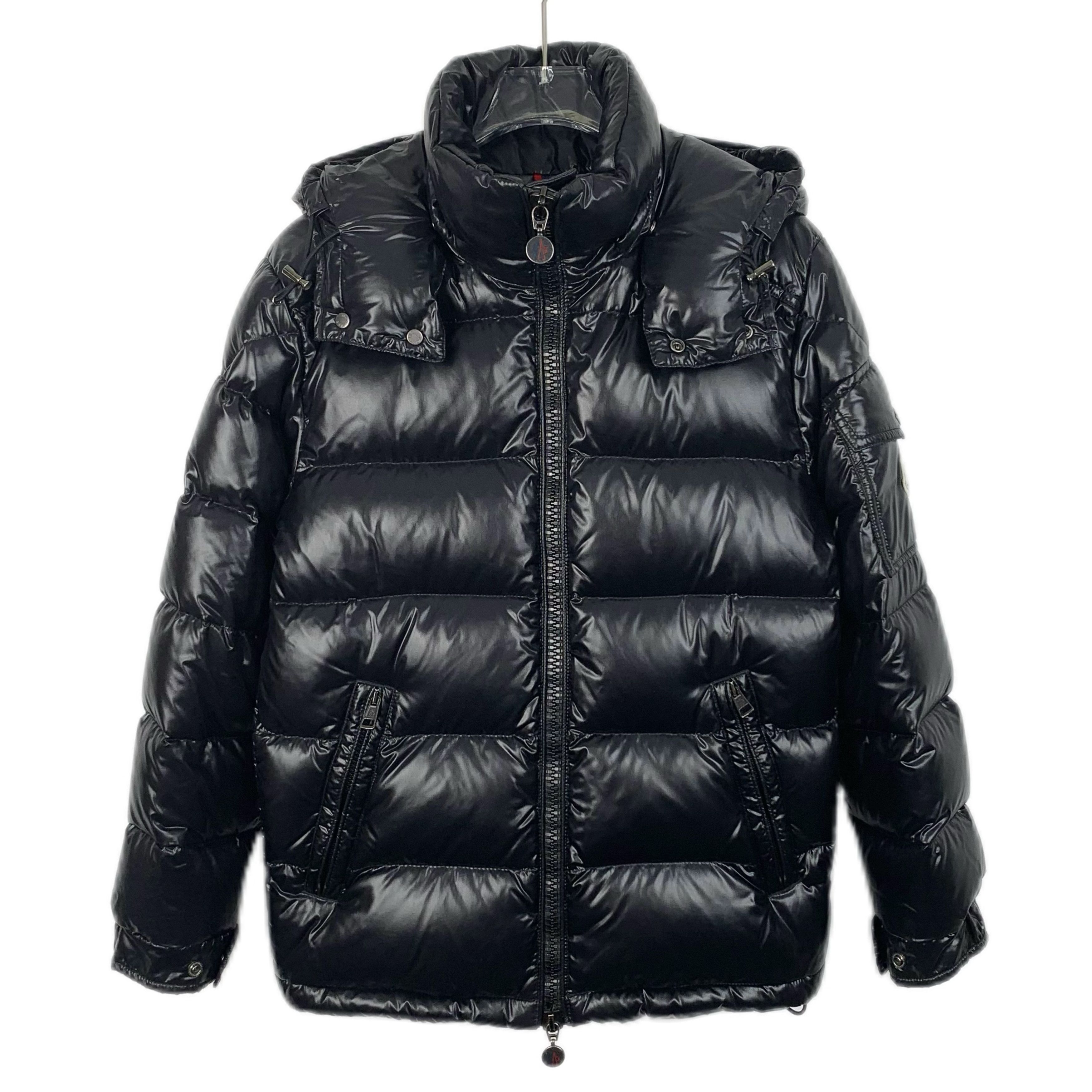 Moncler Maya Black Logo Patch Jacket with Hood (Size XXS)