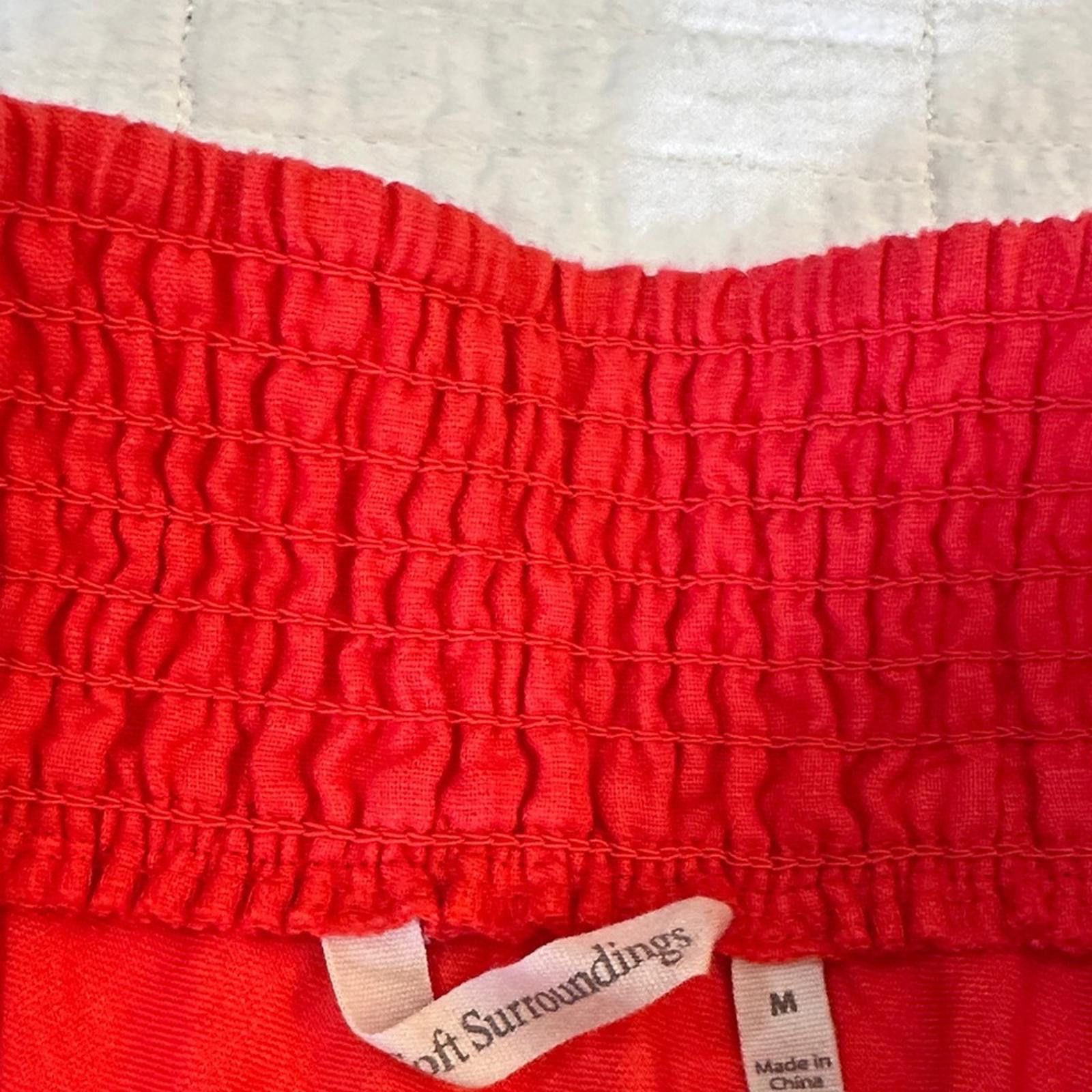 Other Soft Surroundings Medium Linen Skirt A Line EUC Red “Talia” Size 32" / US 10 / IT 46 - 3 Thumbnail