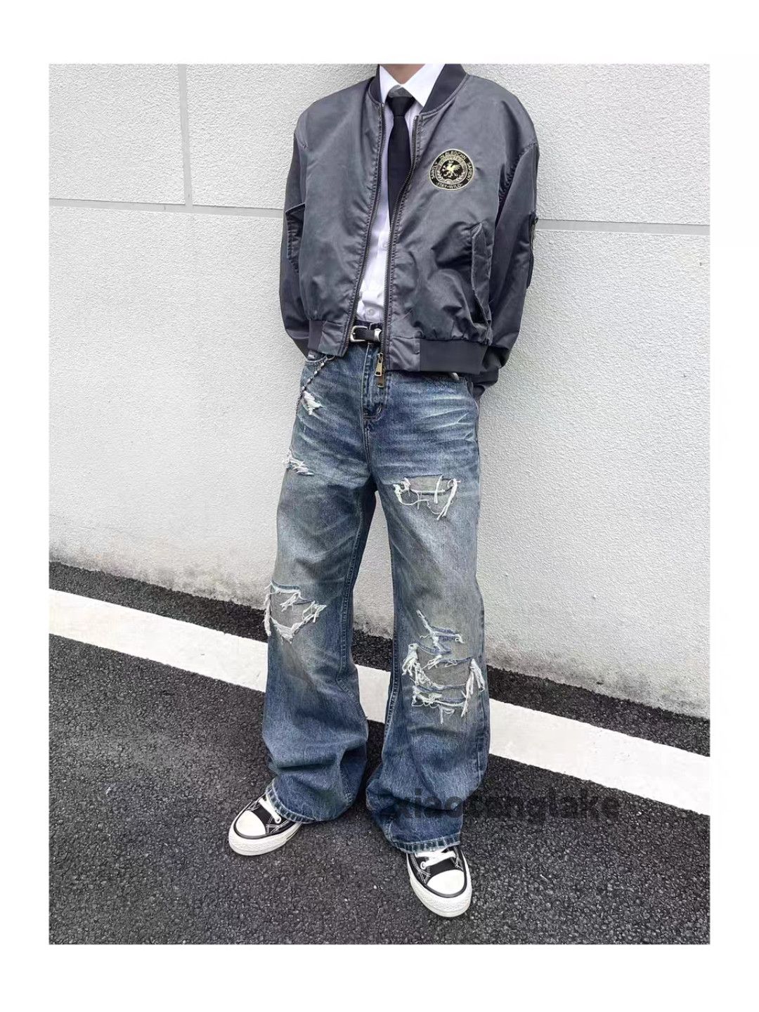 Jean xtl waahed faded loose baggy ripped damaged jeans Size US 32 / EU 48 - 10 Thumbnail