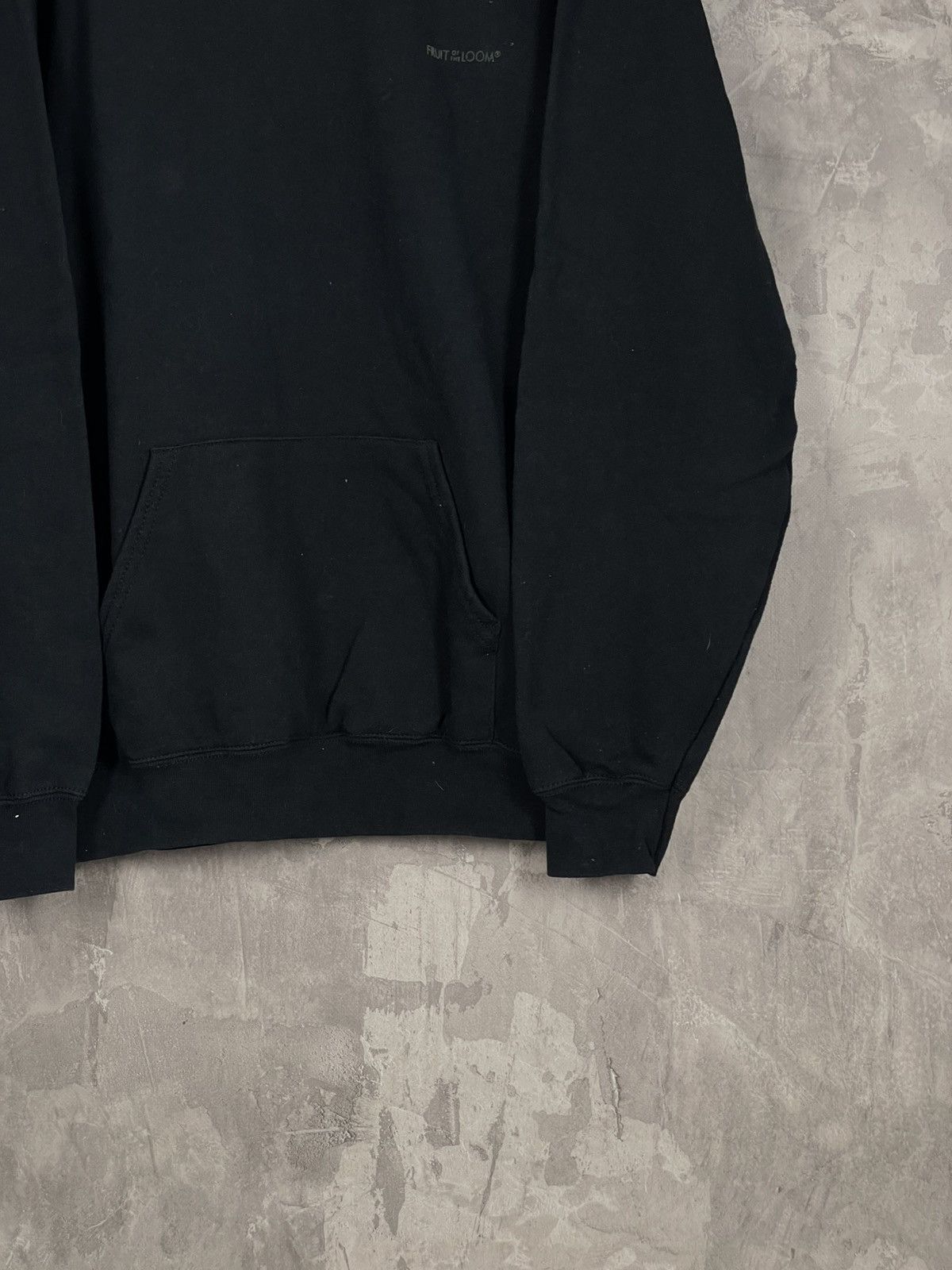 Japanese Brand × Vintage Vintage 90s Fruit Of The Loom Blank Black Hoodie Size US XL / EU 56 / 4 - 6 Thumbnail
