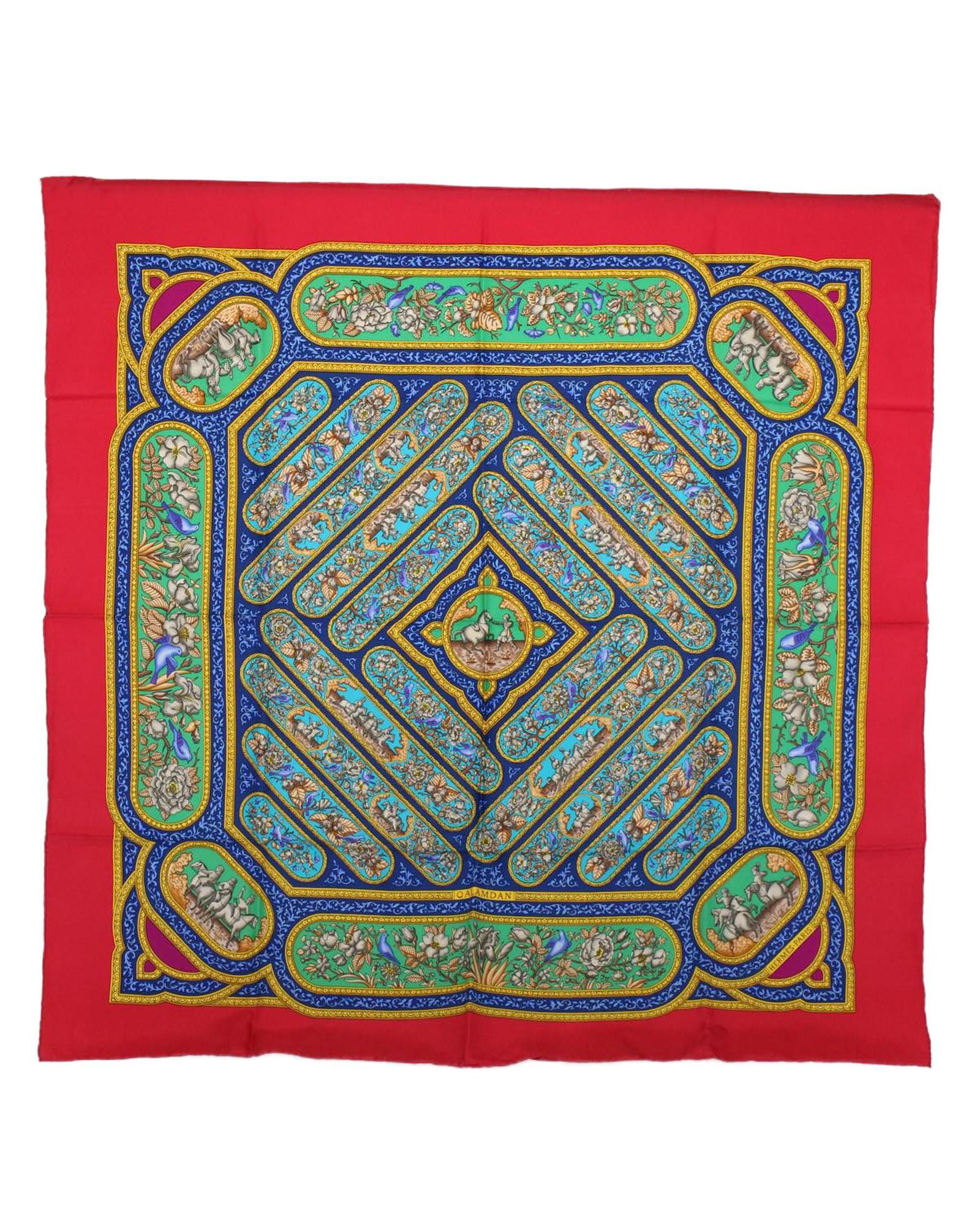 image of Hermes Captivating Red Silk Scarf, Women's