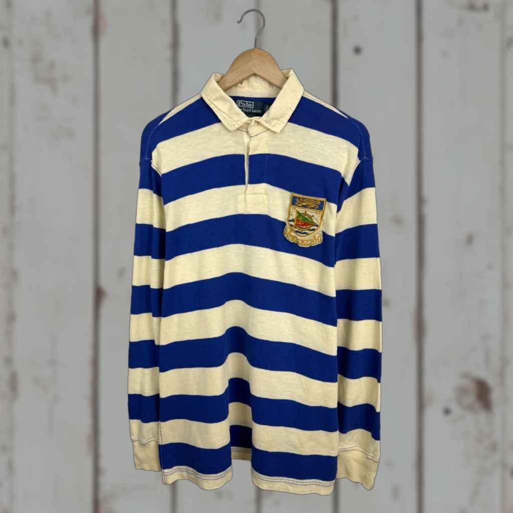 Polo Ralph Lauren VINTAGE Polo Ralph Lauren Dragon RLPC Long Sleeve Shirt L Blue/Beige 90s Mens Polo RL Dragon RLPC Long Sleeve Vintage 90s Blue Beige Mens Shirt Size US L / EU 52-54 / 3 - 1 Thumbnail