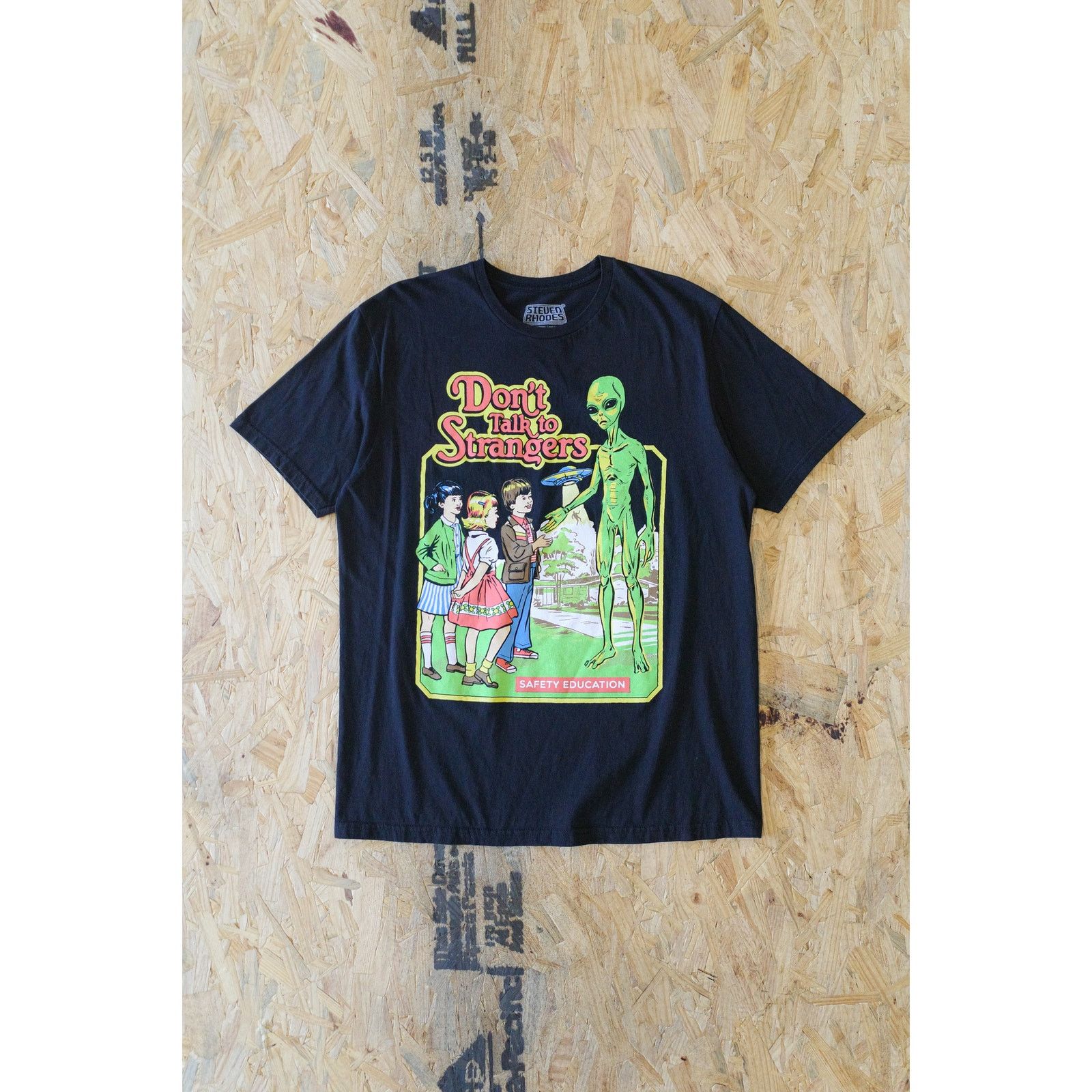 Vintage Vintage Steven Rhodes Art Tee T-Shirt, Black - Large Size US L / EU 52-54 / 3 - 1 Thumbnail