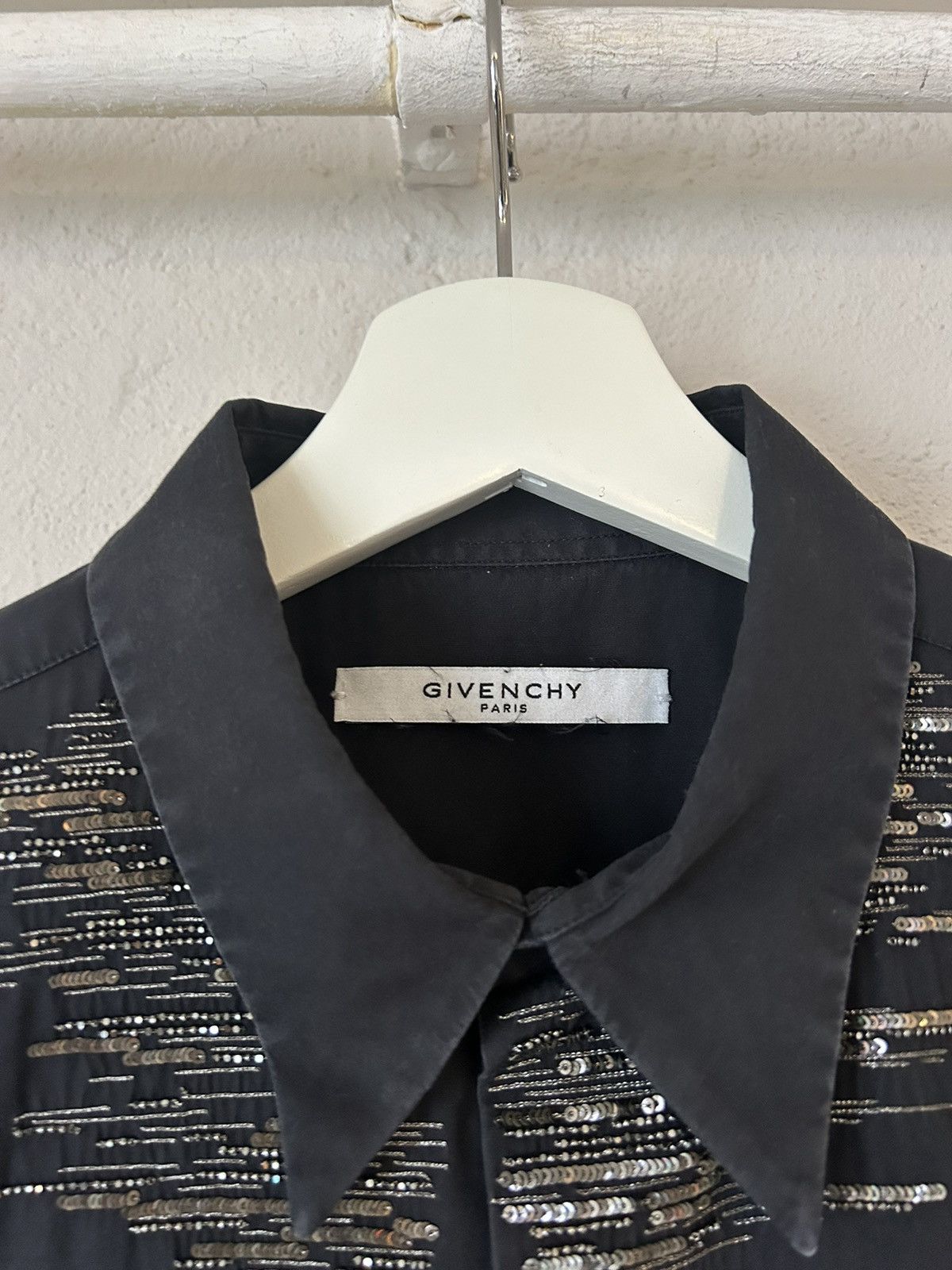 Givenchy Givenchy Black Embroidered Shirt with French Cuffs – Size 41 Size US L / EU 52-54 / 3 - 3 Thumbnail