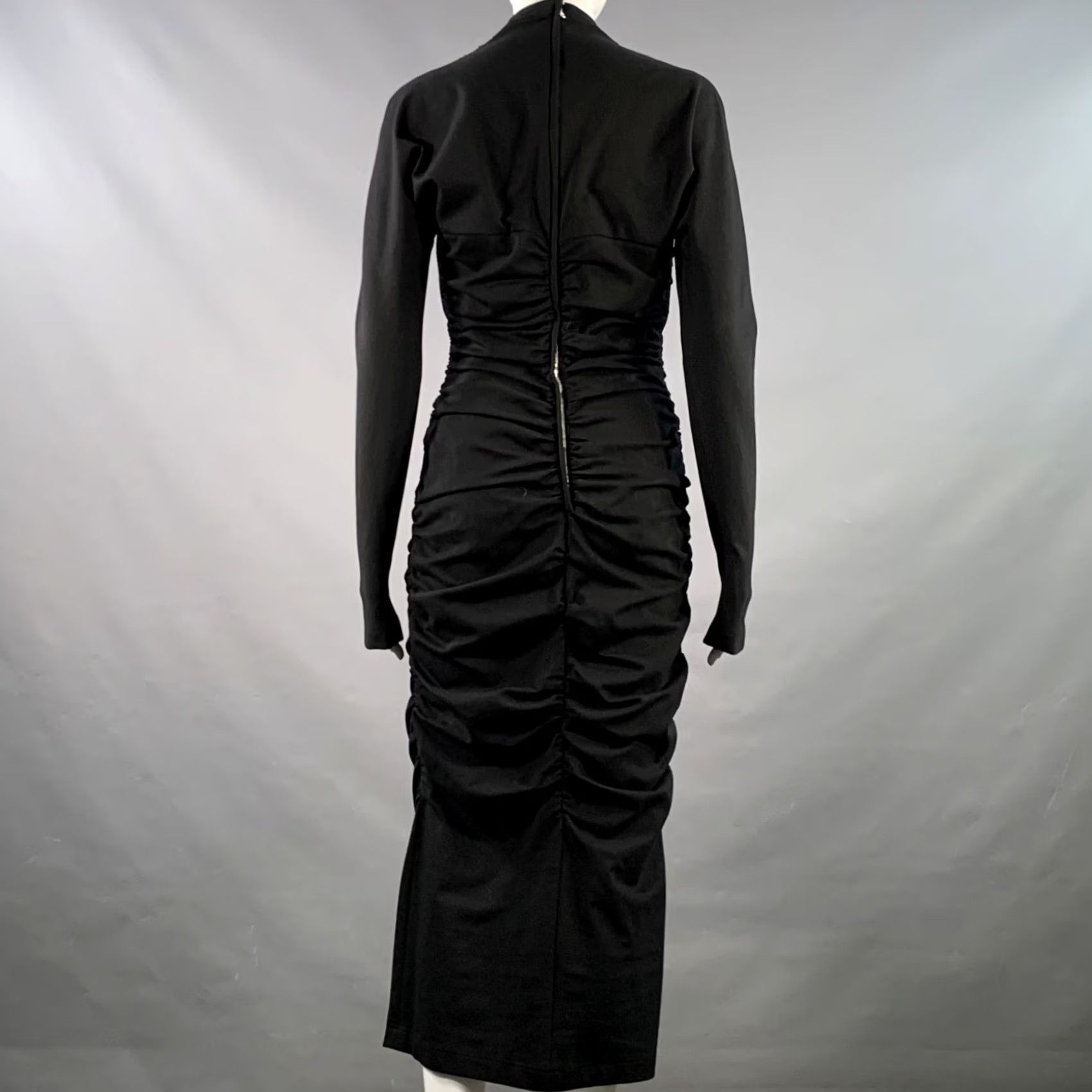 Dolce & Gabbana DOLCE & GABBANA Size 8 Black Viscose Blend Ruched Bodycon Cutout Cocktail Dress Size M / US 6-8 / IT 42-44 - 4 Thumbnail