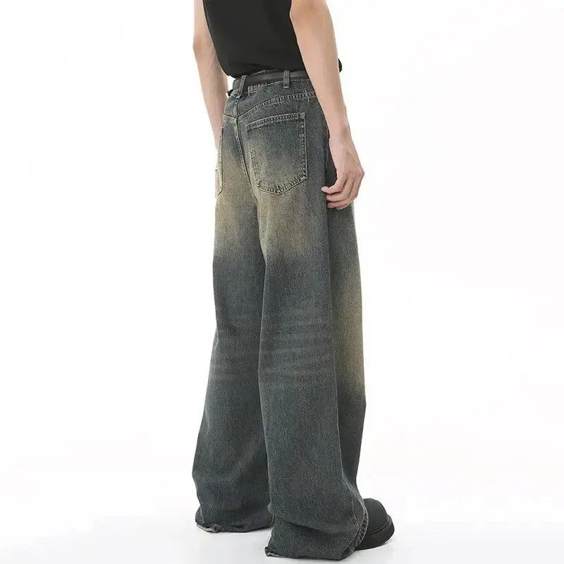Japanese Brand Vintage Distressed Loose Wide Leg Mopping Jeans y2k Size US 32 / EU 48 - 5 Thumbnail