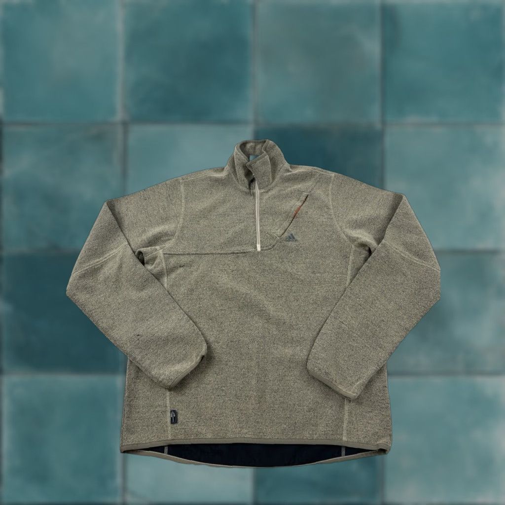 Adidas Adidas Sweatshirt Mens M Beige Wool Polyester 1/4 Zip Pullover Long Sleeve Pullover Brown Sample Size US M / EU 48-50 / 2 - 1 Thumbnail