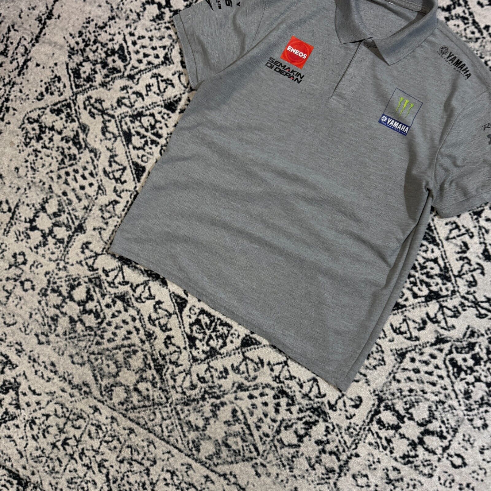 Vintage × Yamaha Vintage Gray Cotton Polo Shirt Size L Yamaha Oakley Sport Size US L / EU 52-54 / 3 - 2 Thumbnail