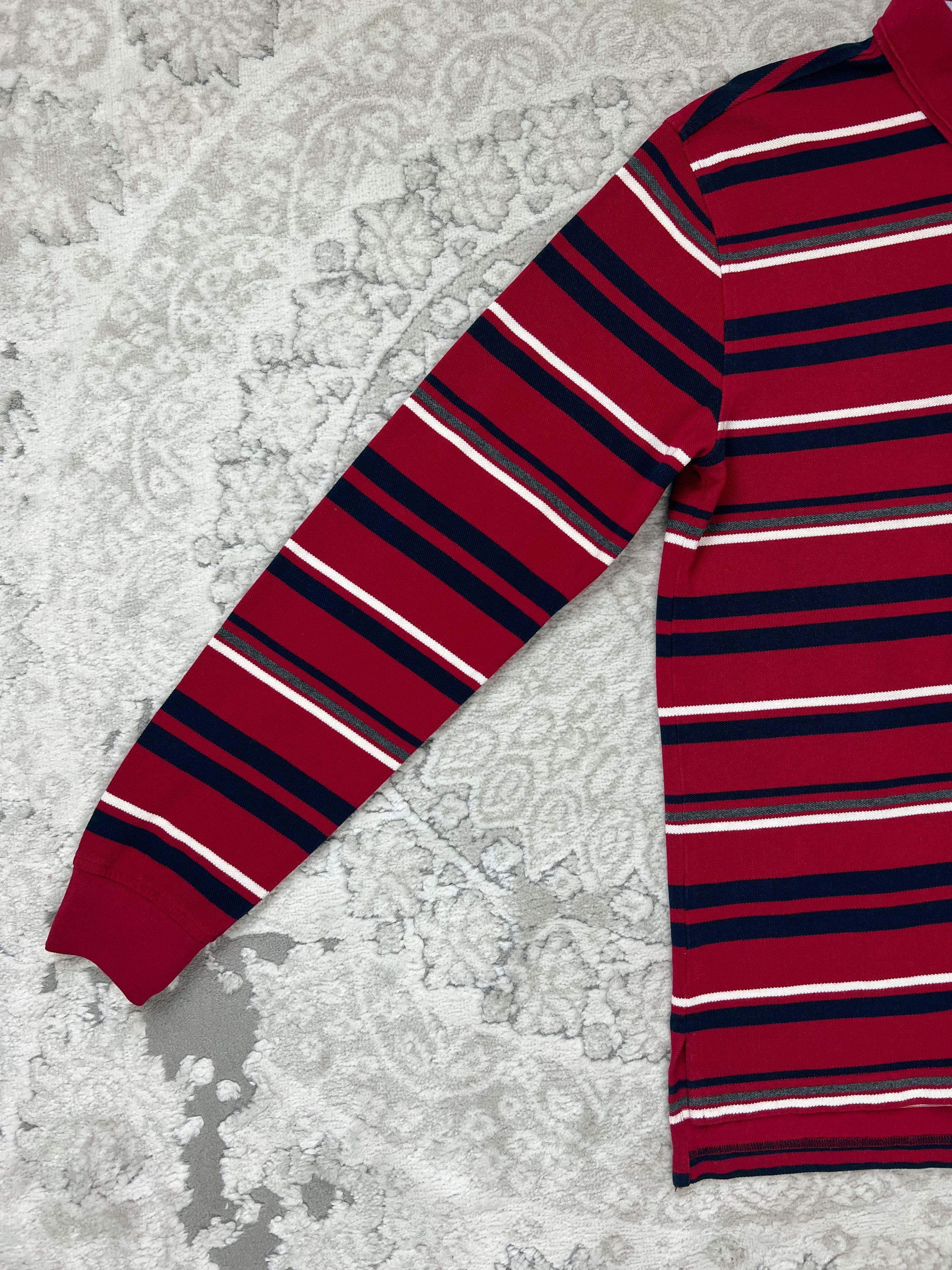 Tommy Hilfiger Tommy Hilfiger Y2K Striped Rugby Polo Shirt Long Sleeve Red Size US L / EU 52-54 / 3 - 4 Thumbnail