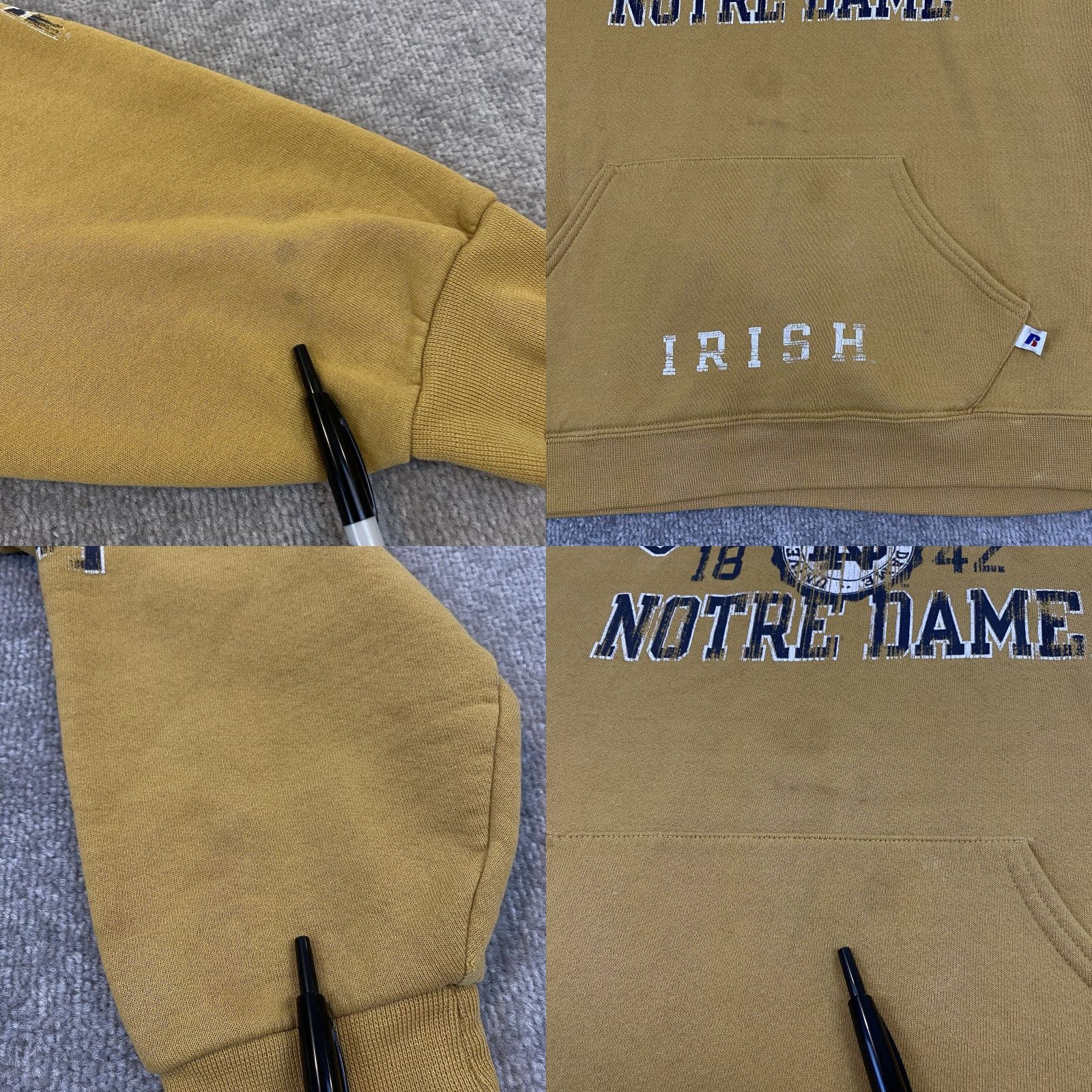 Russell Athletic NOTRE DAME Sweatshirt Mens Large Brown Russell Athletics Hoodie Jacket Irish Y2K Size US L / EU 52-54 / 3 - 8 Thumbnail
