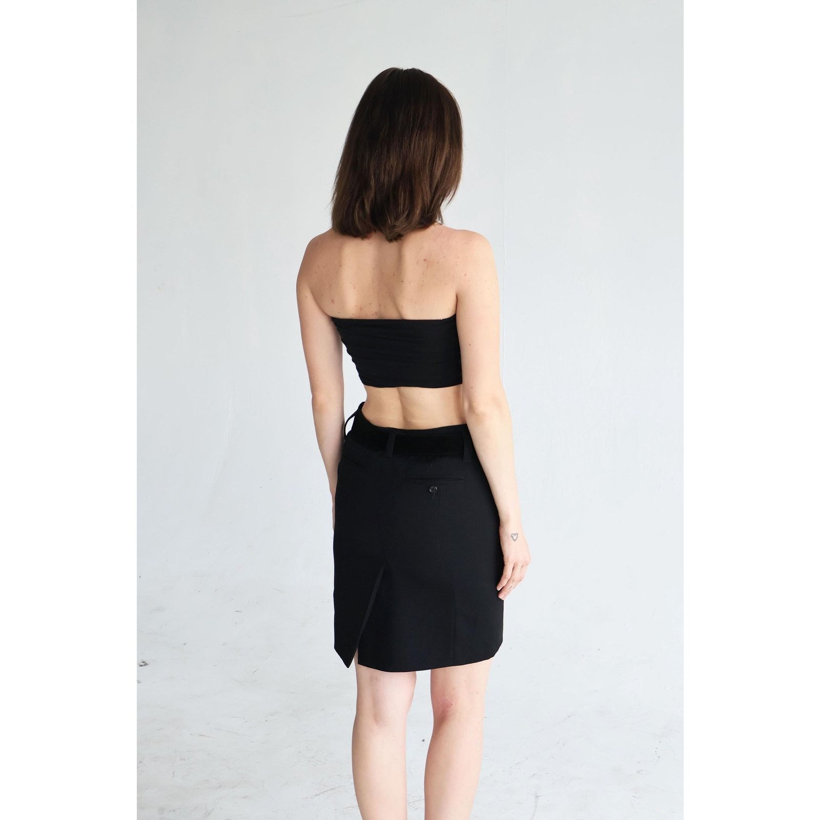 Prada Vintage PRADA 2000s Wool Pencil "Seat Belt Buckle" Skirt Size 27" / US 4 / IT 40 - 7 Thumbnail