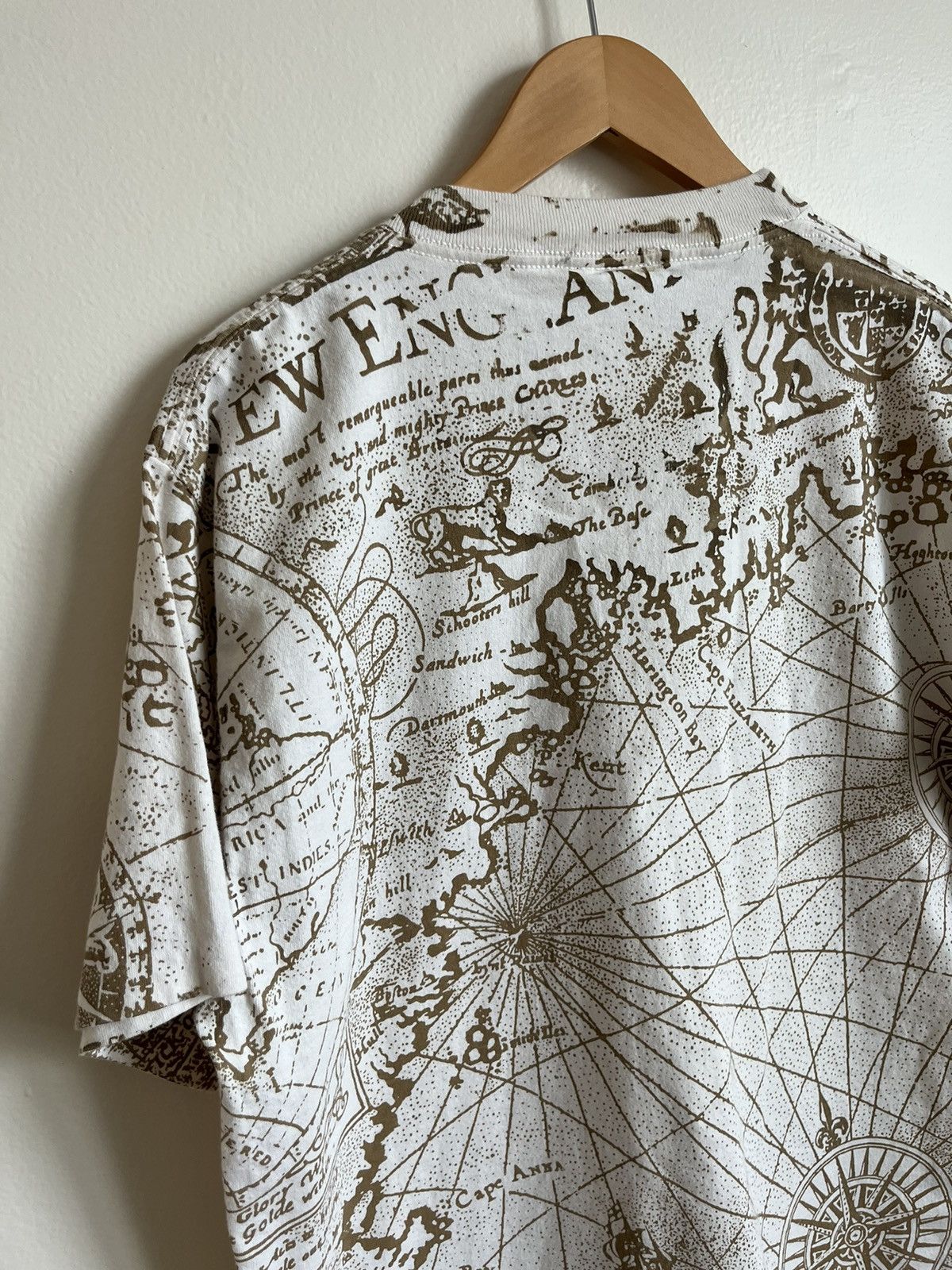 Vintage Rare Vintage 90’s Softouch by Susan Fixel “Old Map” T-Shirt Size US XL / EU 56 / 4 - 11 Thumbnail