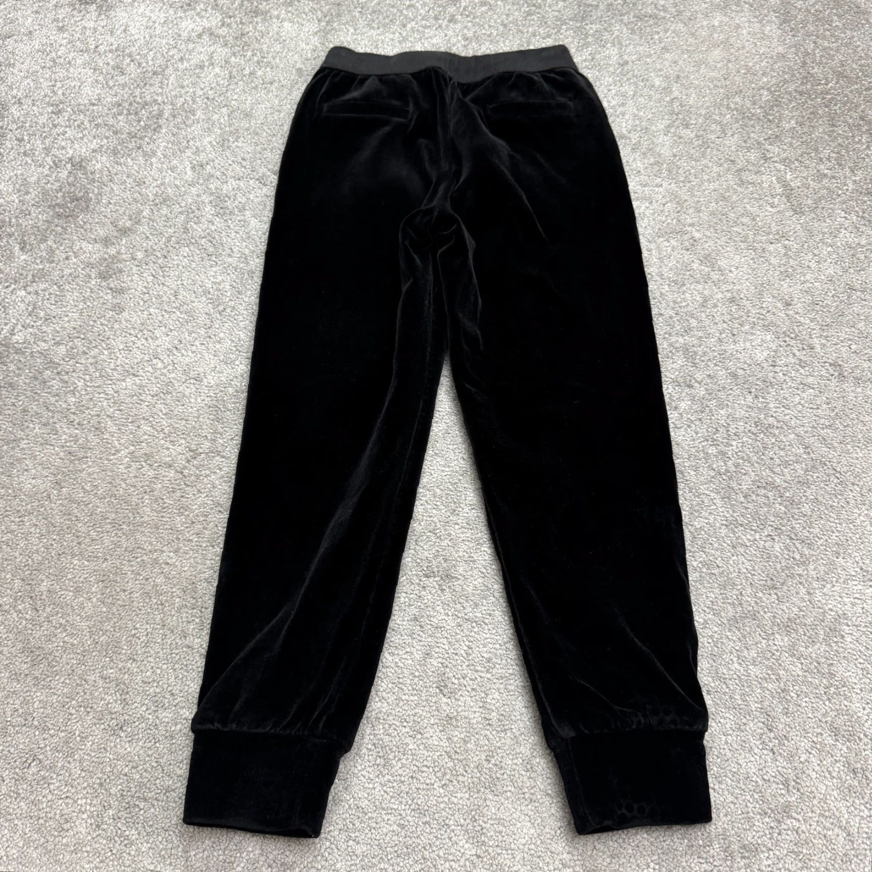 Velvet Velvet Velour Cropped Jogger Pants Womens M Black Gray Stripe Lounge Y2K Size 32" / US 10 / IT 46 - 2 Thumbnail