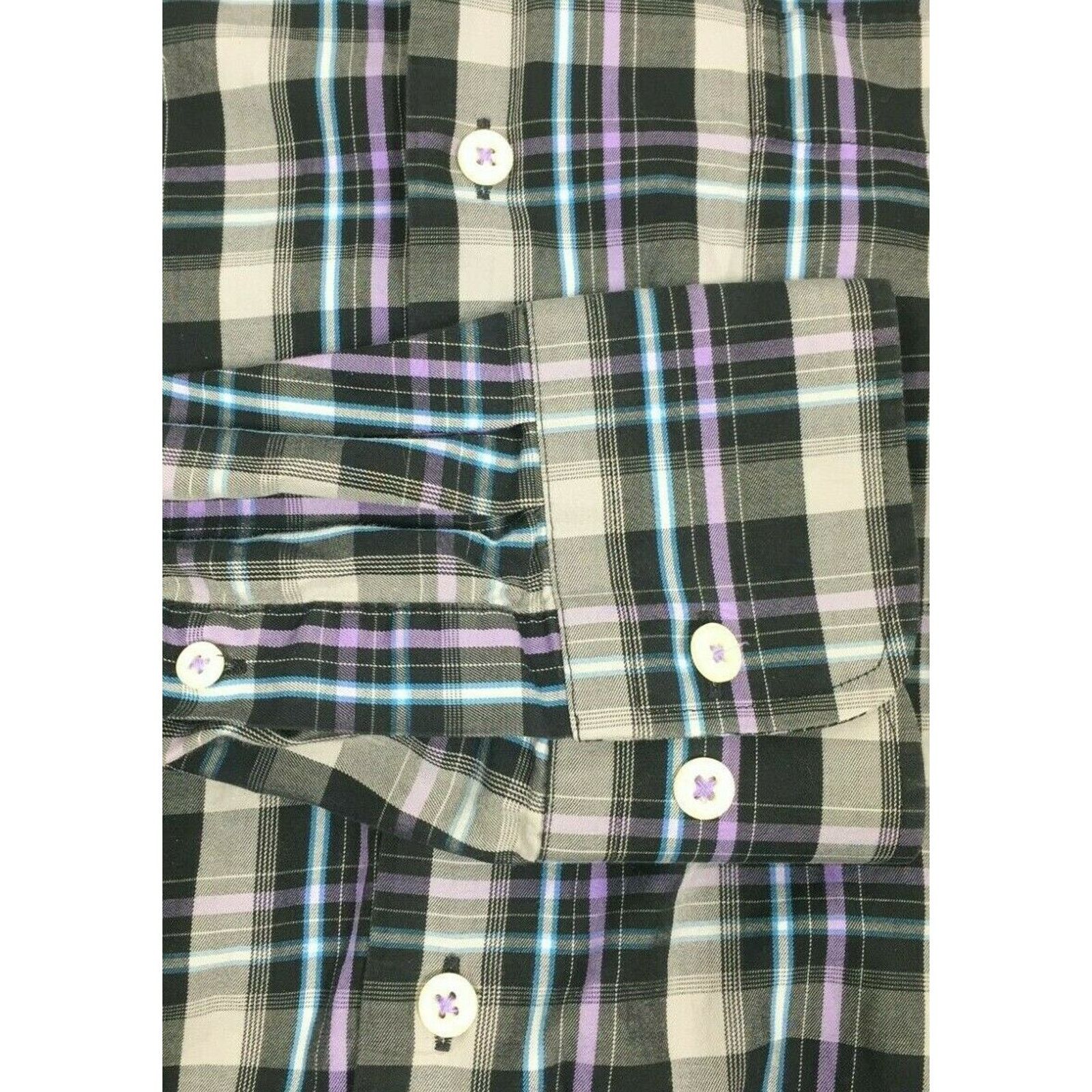 Peter Millar Peter Millar Mens Black Plaid Cotton Long Sleeve Shirt Sz XL Size US XL / EU 56 / 4 - 4 Thumbnail