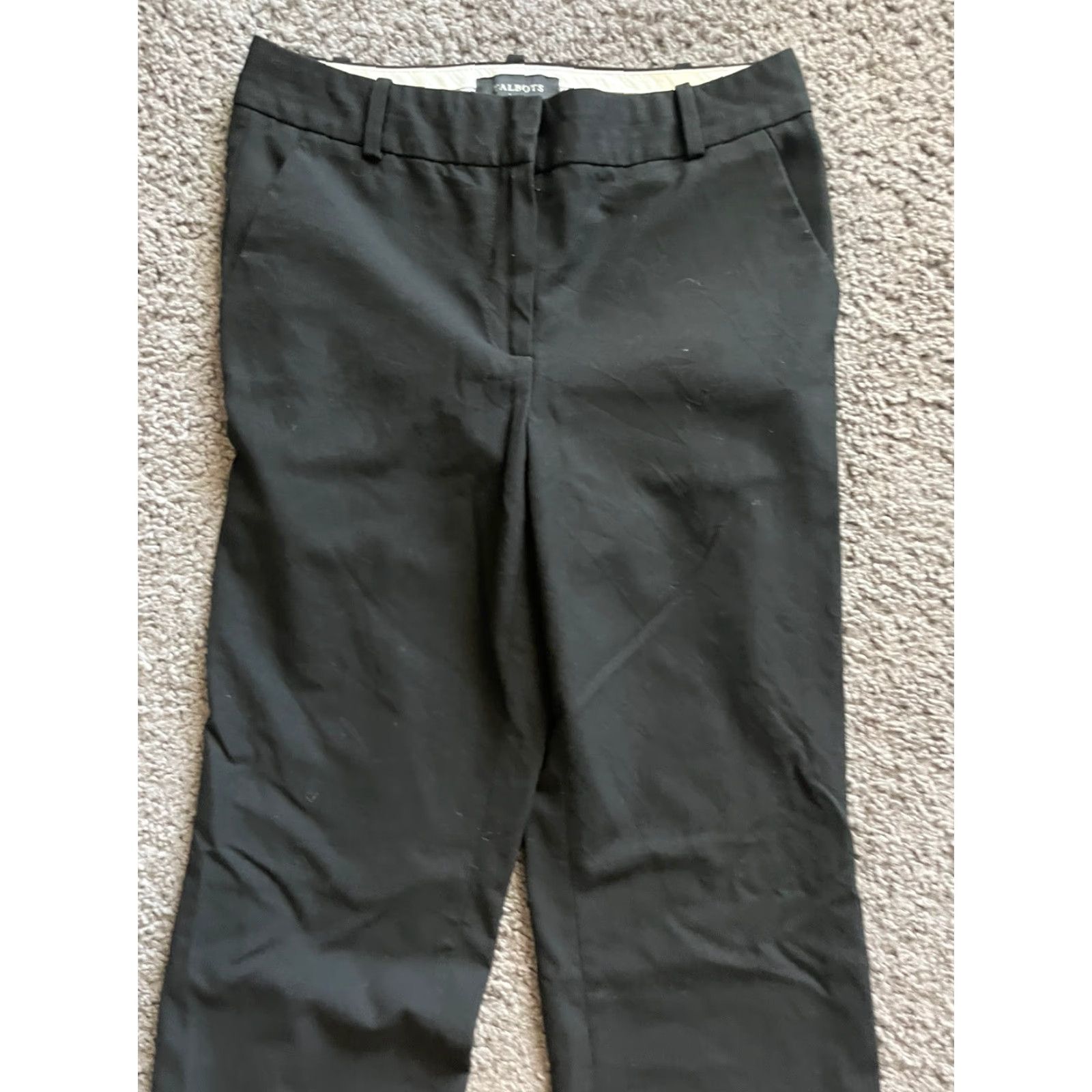 Talbots Talbots Women’s Black Casual Straight Polyester Blend Solid Pants Sz. 4 Size 27" / US 4 / IT 40 - 2 Thumbnail