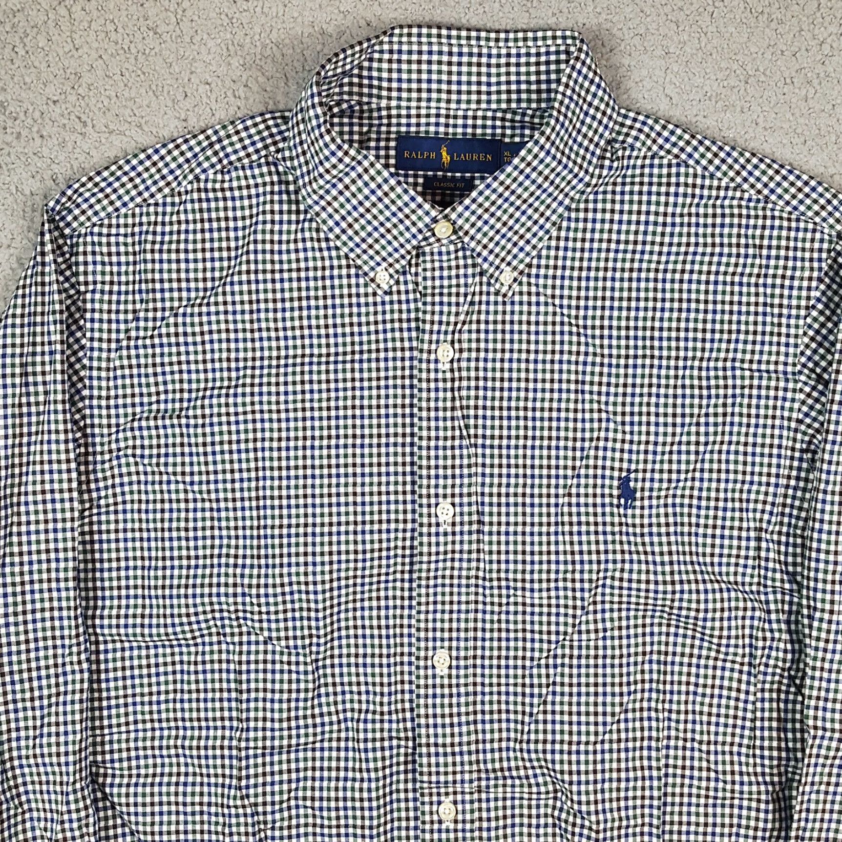 Ralph Lauren Vintage Ralph Lauren Men's XL Plaid Woven Cotton Dress Shirt - Classic Collared Button-Up, Preppy 90s Style Size 46R - 2 Thumbnail